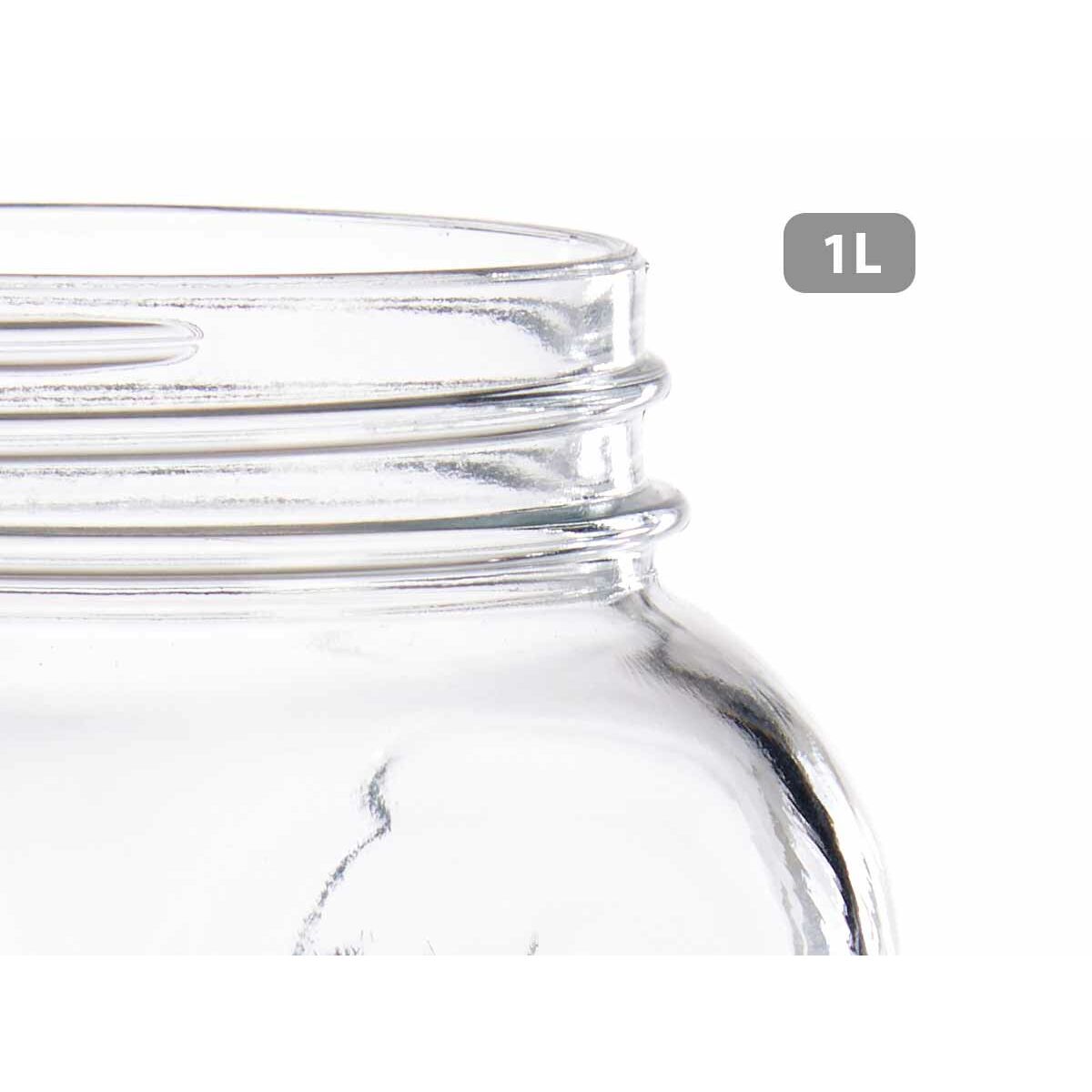 Burk Homemade Transparent Gyllene Metall Glas 1 L 9,8 x 17 x 9,8 cm (12 antal) - 2