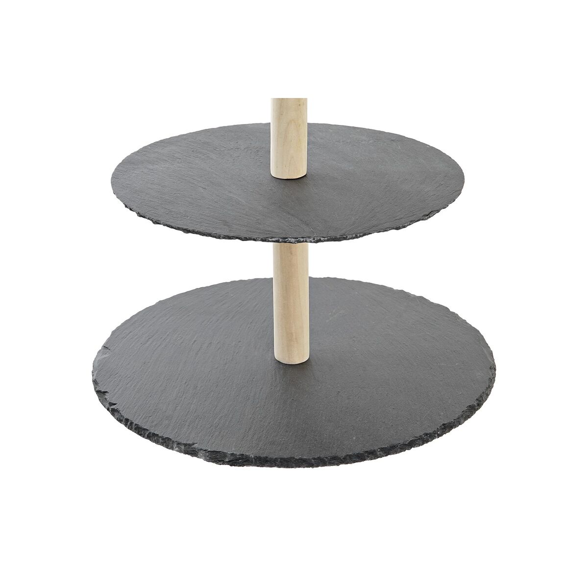 Snacksbricka DKD Home Decor Stöd med tre nivåer Bambu Skiffer 28 x 28 x 39,5 cm - 3