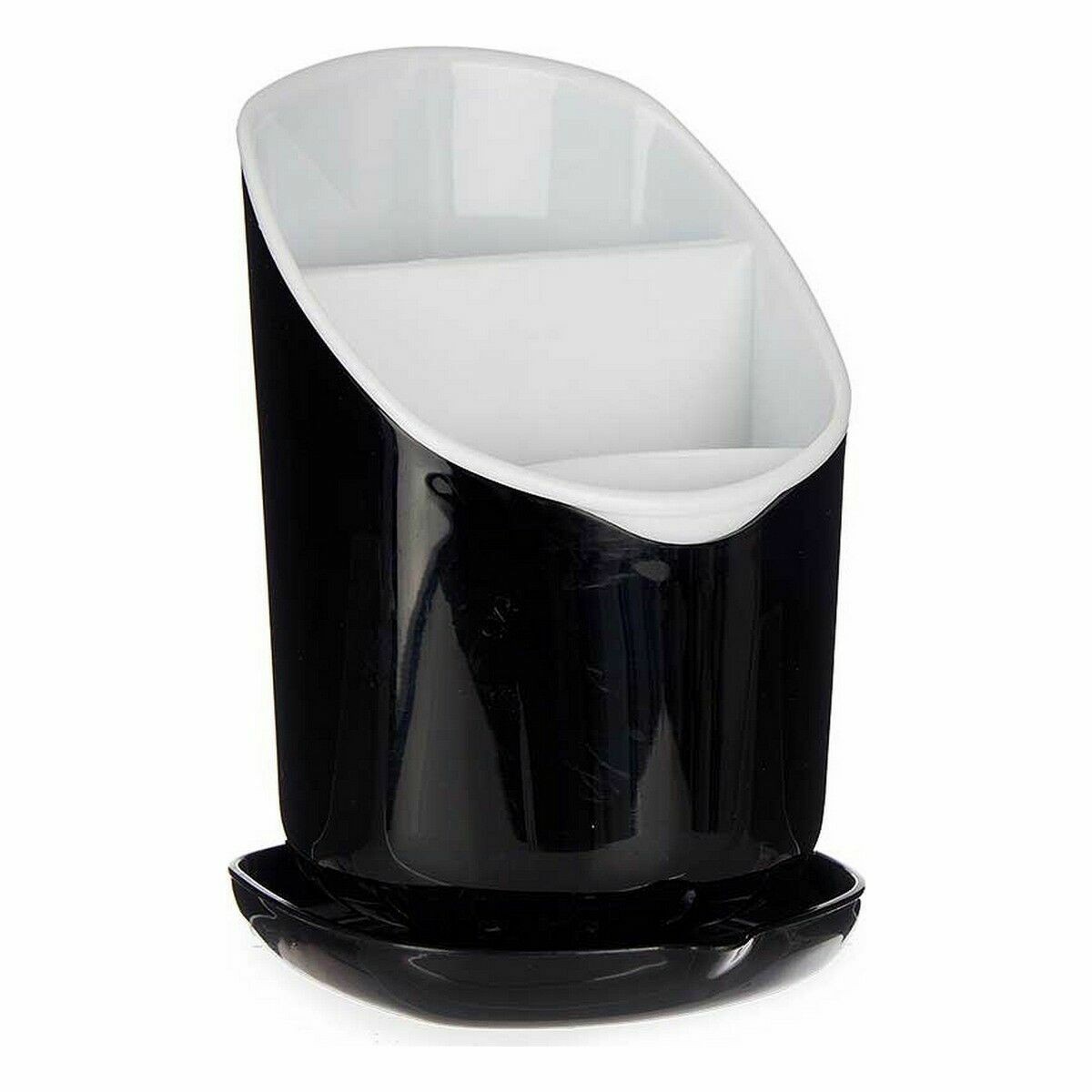 Bestickhållare Middagskostym Vit Svart Plast 12 x 19 x 12,5 cm (12 antal) - 2