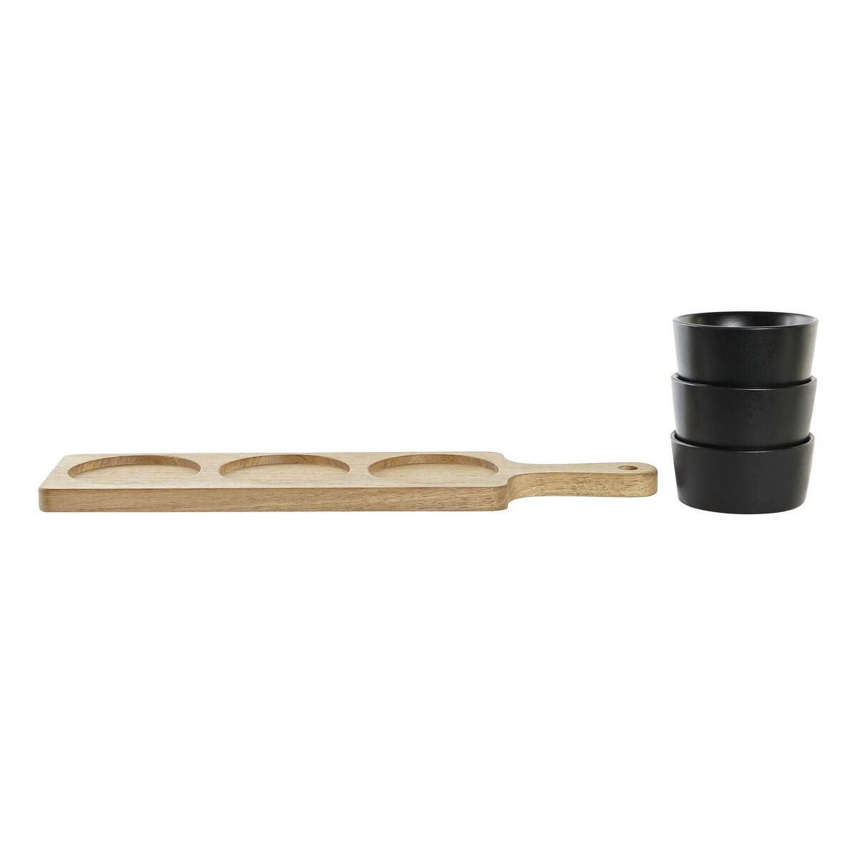 Snacksbricka DKD Home Decor Svart Naturell Akaciaträ Stengods 38 x 10 x 5,2 cm - 5