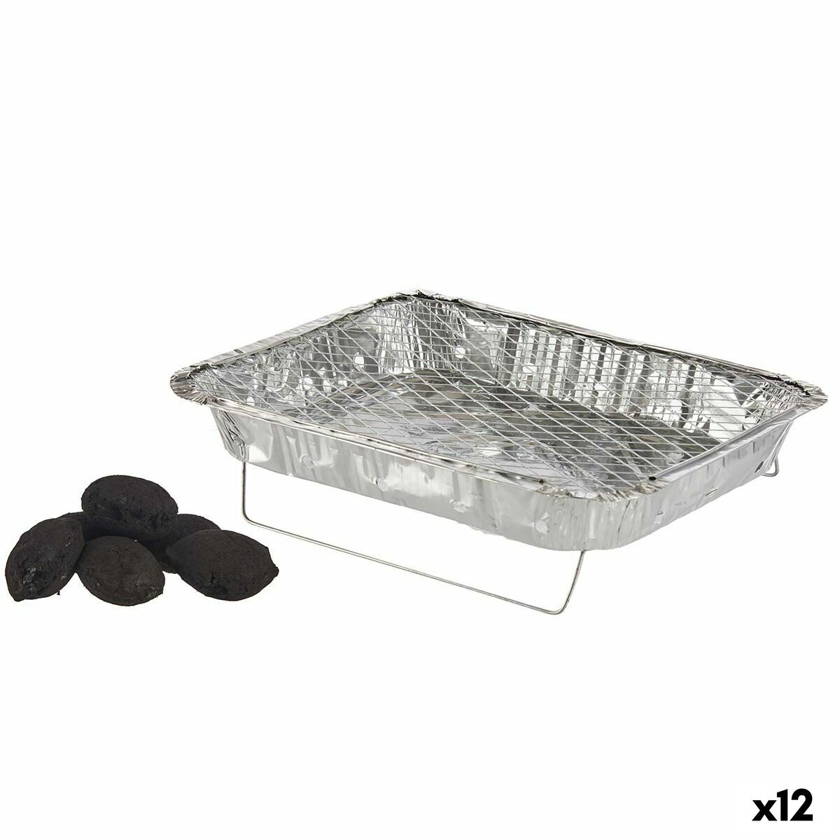 Engångsgrill Aluminium Askgrå 30 x 5,3 x 46,5 cm (12 antal)