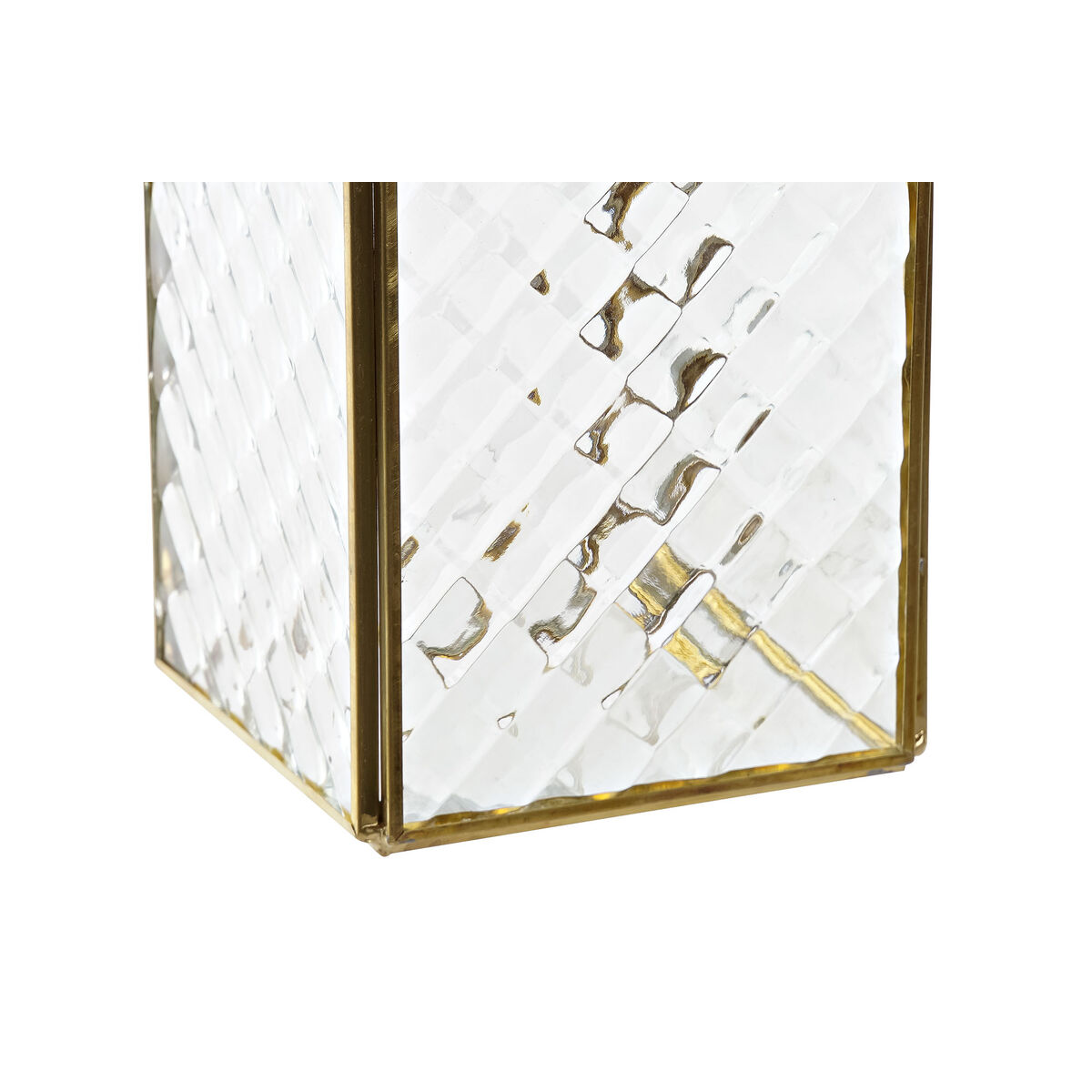 Lykta DKD Home Decor Glas Gyllene Metall Transparent Modern 10,5 x 10,5 x 17 cm - 6