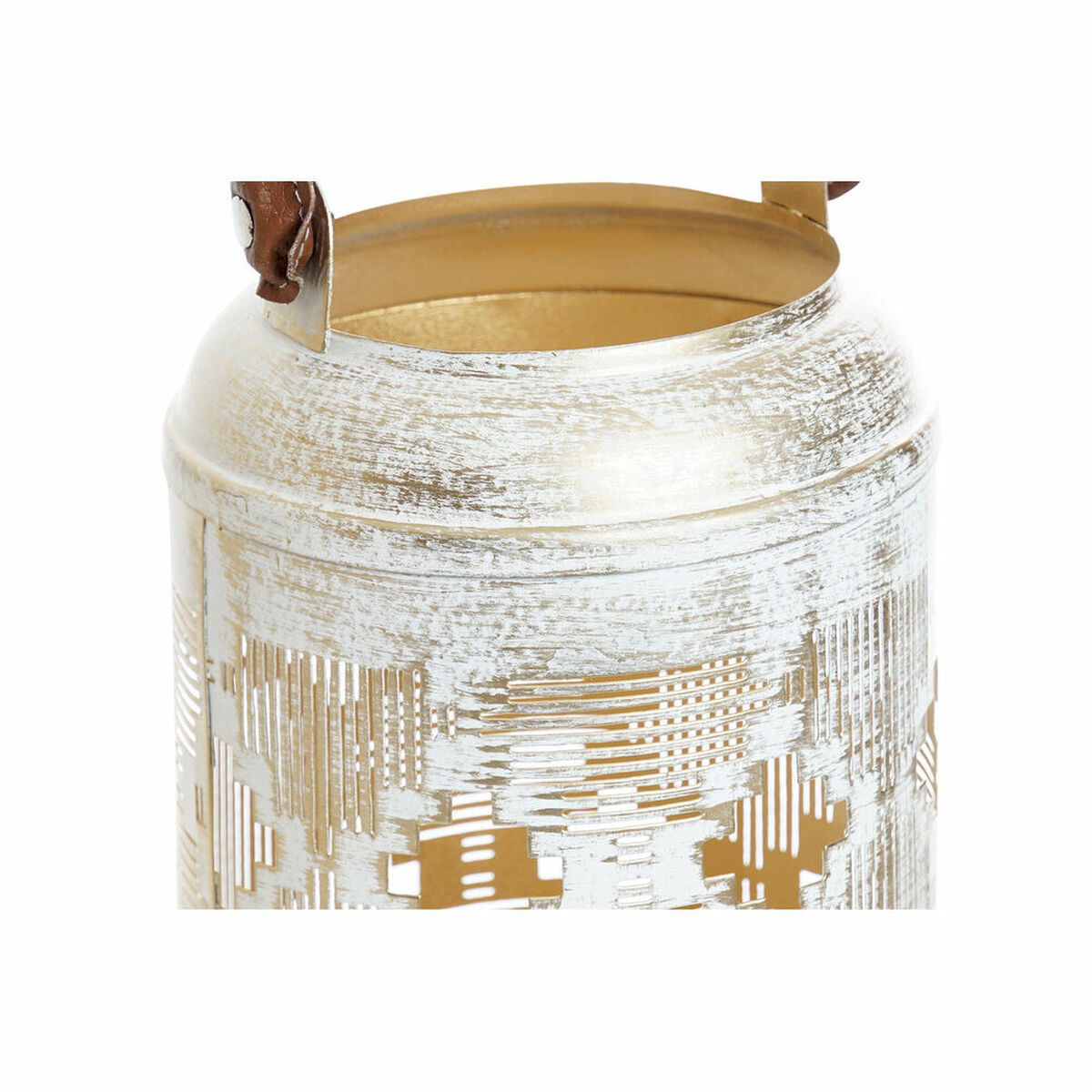 Set med ljusstakar DKD Home Decor (3 pcs) Gyllene Metall Snöre Vit Jute (25 x 25 x 46	 cm) - 5