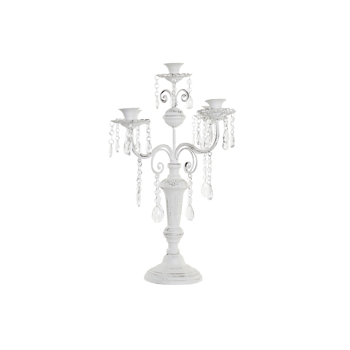Kandelaber DKD Home Decor Metall Vit Akryl (41 x 41 x 56,5 cm)