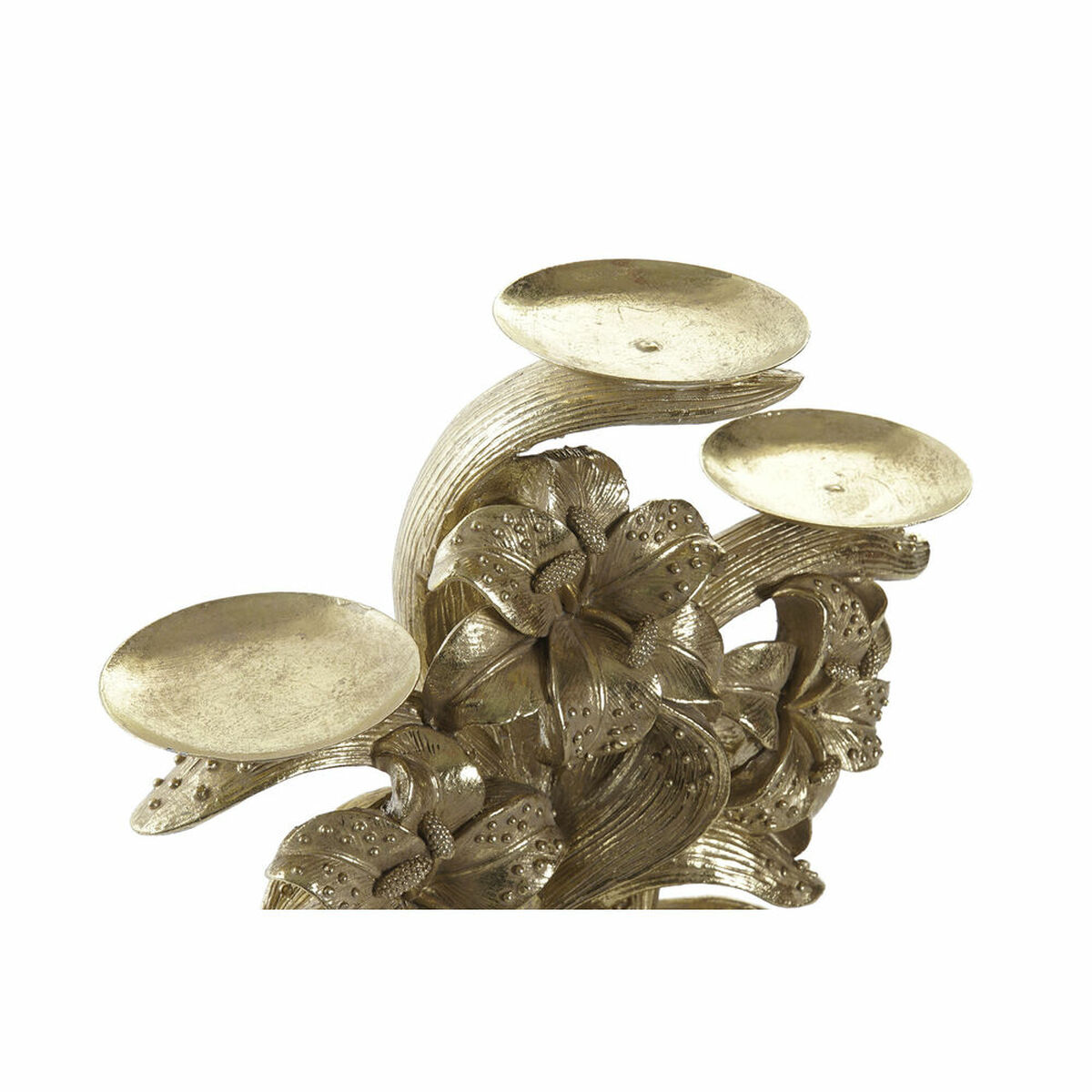Kandelaber DKD Home Decor 26 x 12 x 23 cm Blomster Gyllene Harts - 6