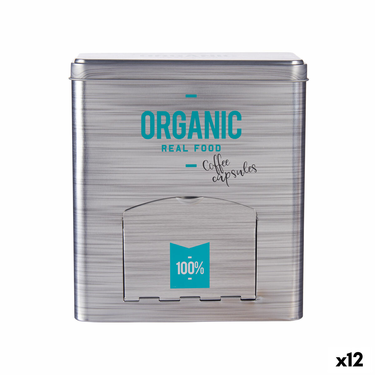 Kapsylhållare Organic Kaffe/ Café Automat/anordning Grå Tenn 9 x 18 x 16,1 cm (12 antal)