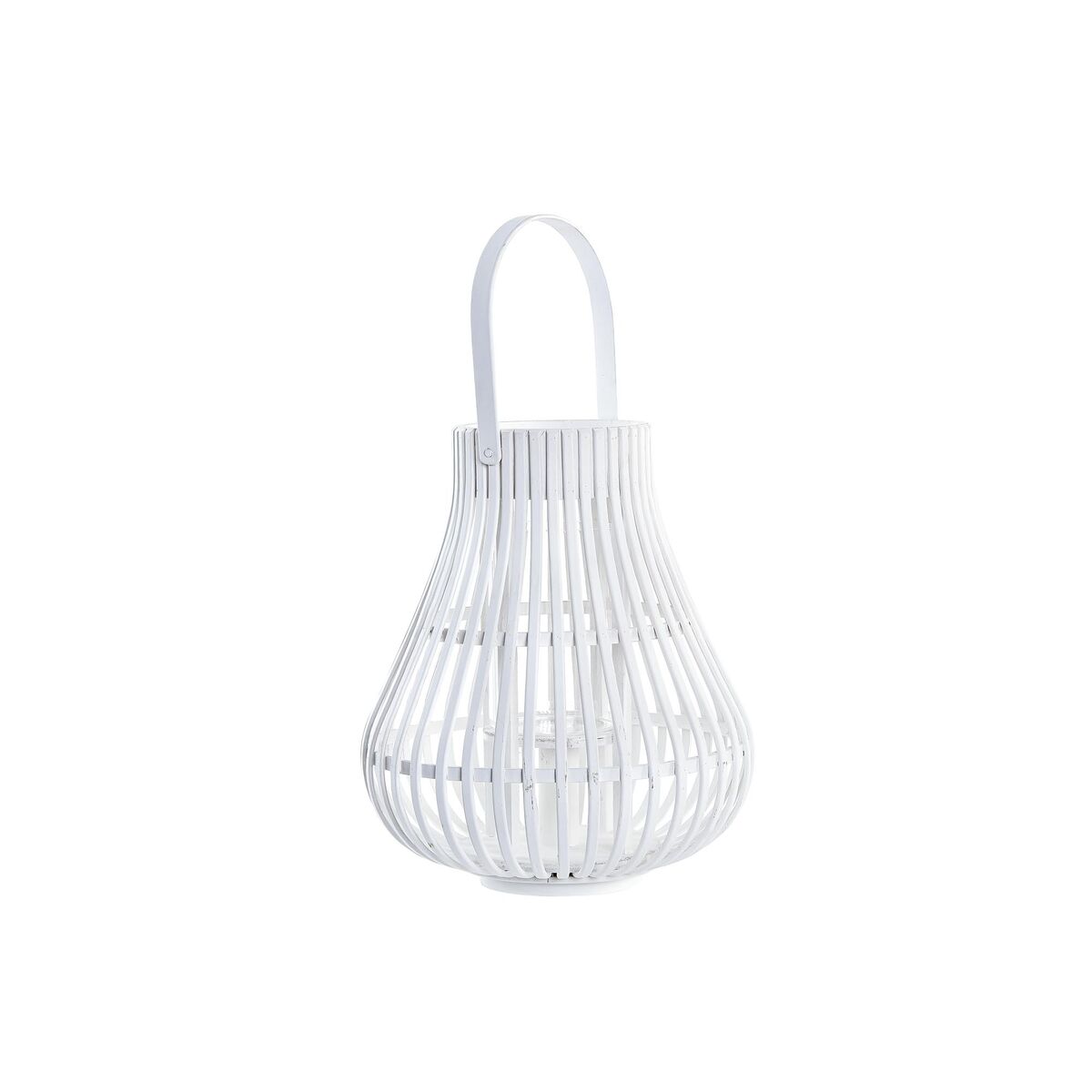 Lykta DKD Home Decor Vit Multicolour Metall Bambu Glas Urban 30 x 40 cm 29 x 29 x 34 cm - 4