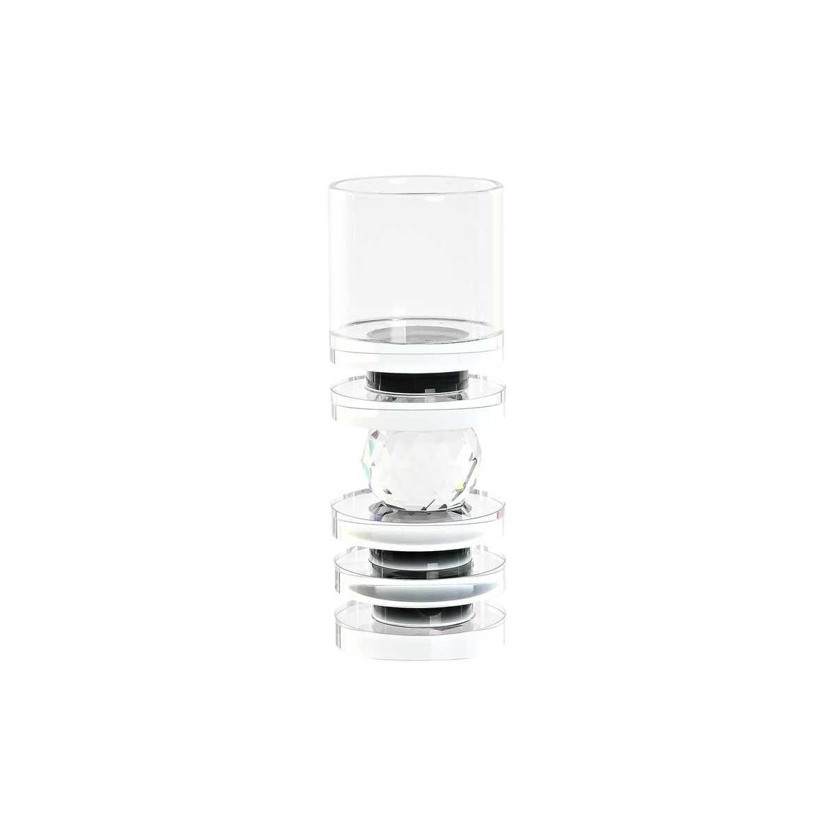 Ljusstakar DKD Home Decor Blå Svart Glas 6 x 6 x 16 cm - 2