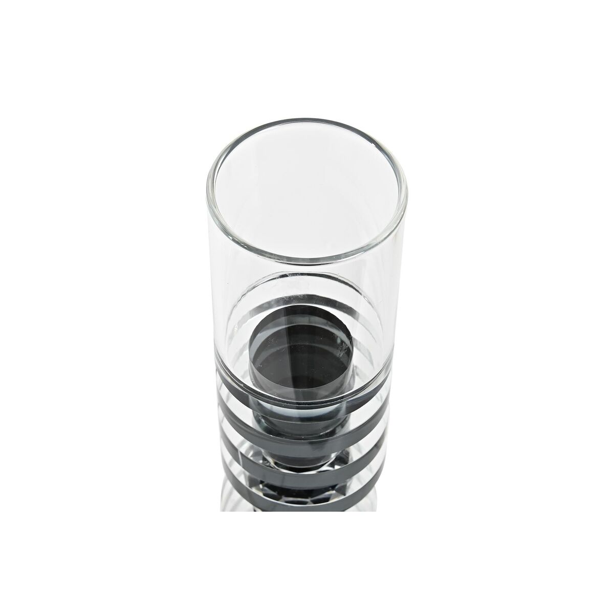 Ljusstakar DKD Home Decor 6 x 6 x 28 cm Glas Svart Transparent - 3