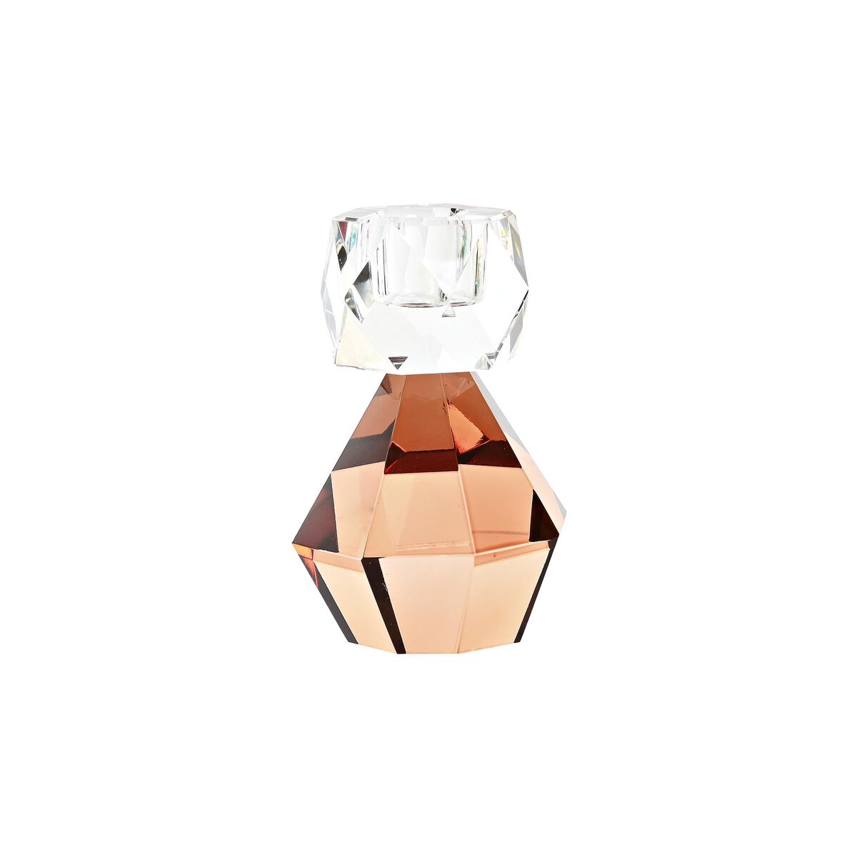 Ljusstakar DKD Home Decor Orange Transparent Glas 7 x 7 x 11 cm