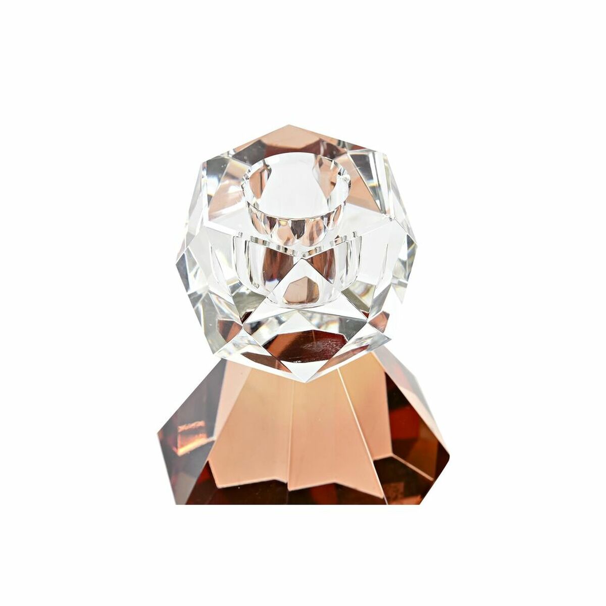 Ljusstakar DKD Home Decor Orange Transparent Glas 7 x 7 x 11 cm - 3