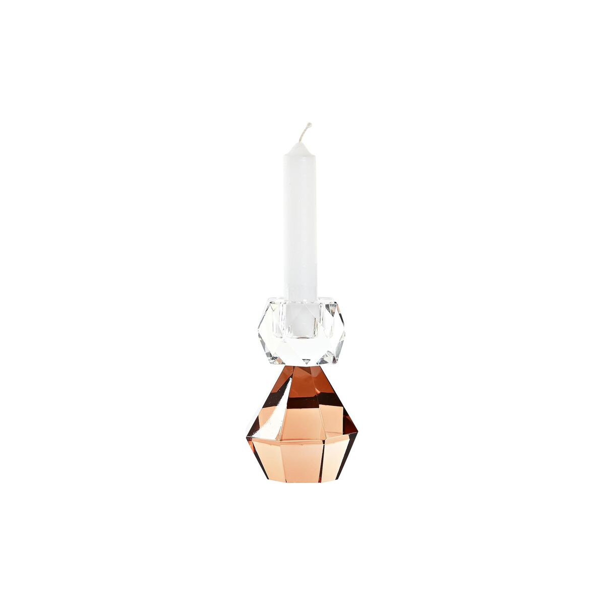 Ljusstakar DKD Home Decor Orange Transparent Glas 7 x 7 x 11 cm - 2