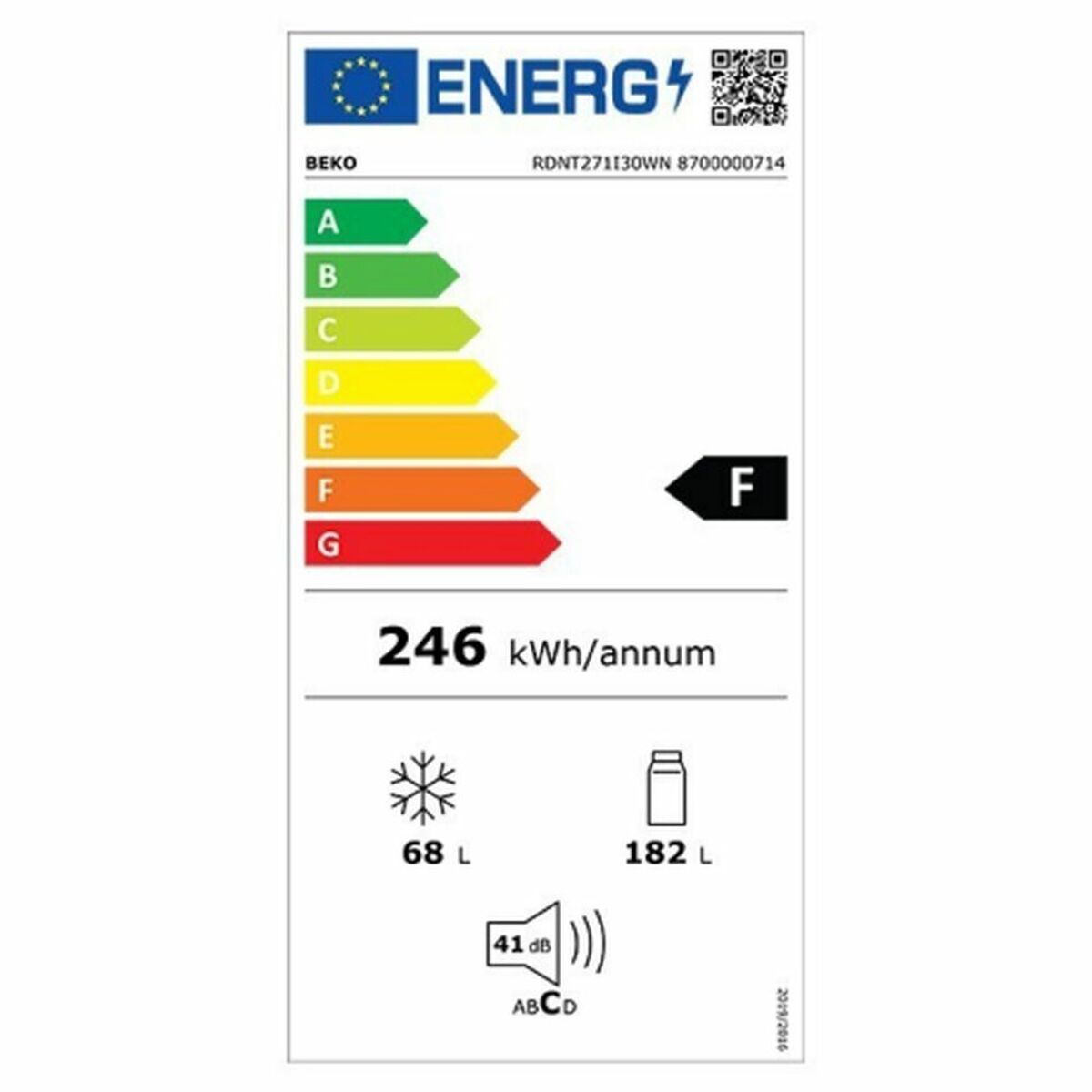Kylskåp BEKO RDNT271I30WN Vit - 2