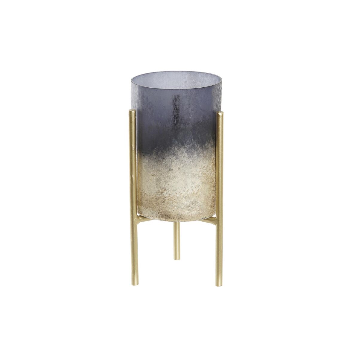 Ljusstakar DKD Home Decor 10 x 10 x 23 cm Glas Gyllene Metall Dvobarvna