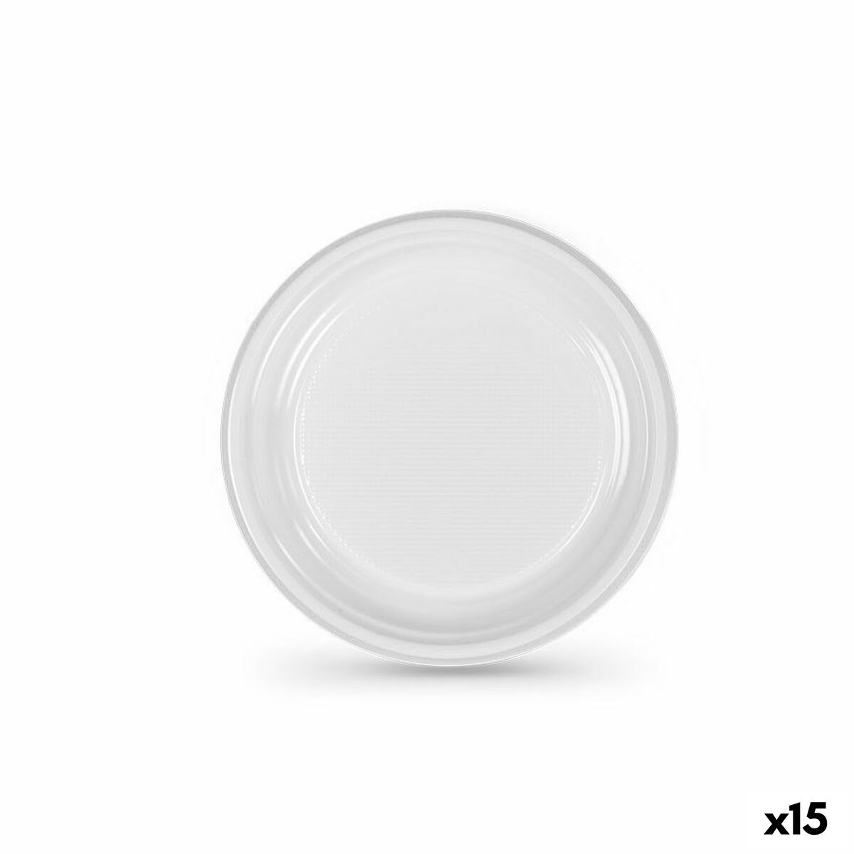 Set med återanvändbara tallrikar Algon Vit Plast 17 cm (15 antal)