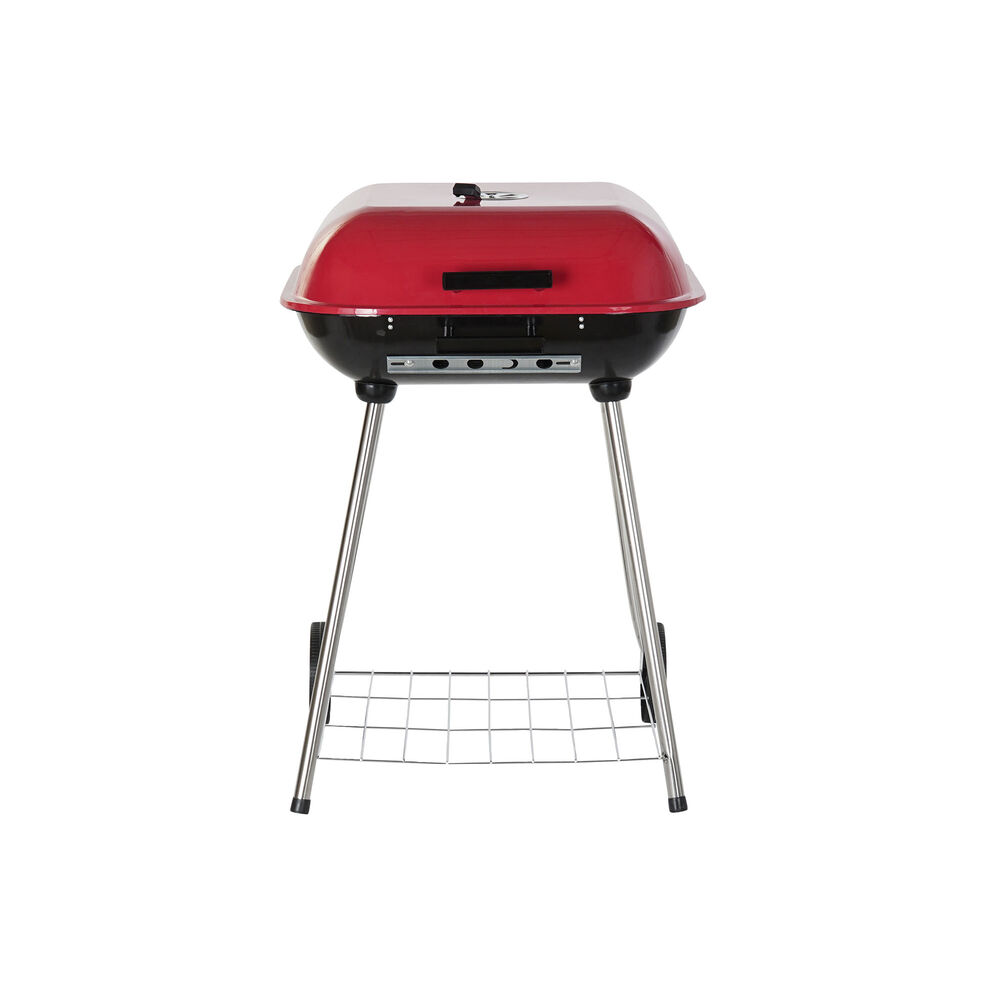 Kolgrill med lock och hjul DKD Home Decor Röd 60 x 57 x 80 cm Stål (60 x 57 x 80 cm) - 5