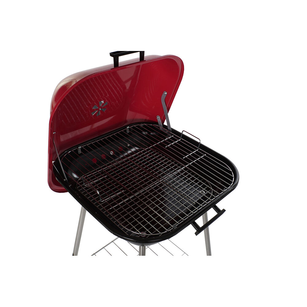 Kolgrill med lock och hjul DKD Home Decor Röd 60 x 57 x 80 cm Stål (60 x 57 x 80 cm) - 7