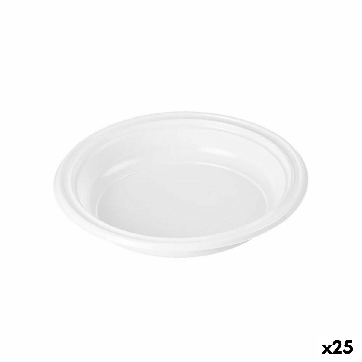 Set med återanvändbara tallrikar Algon Vit Plast 20,5 cm (25 antal)