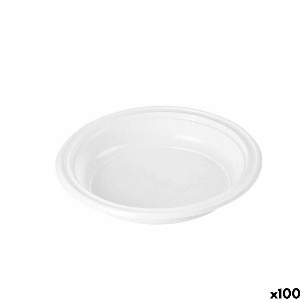 Set med återanvändbara tallrikar Algon Vit Plast 20,5 cm (100 antal)