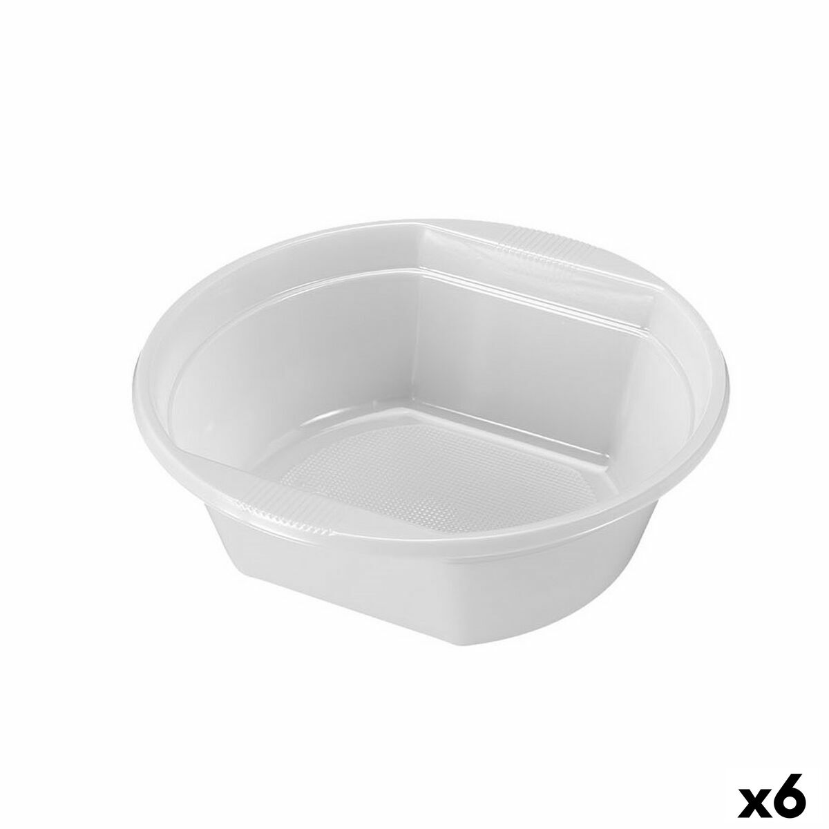 Set med återanvändbara skålar Algon Vit Plast 500 ml 16 x 16 x 5 cm (6 antal)