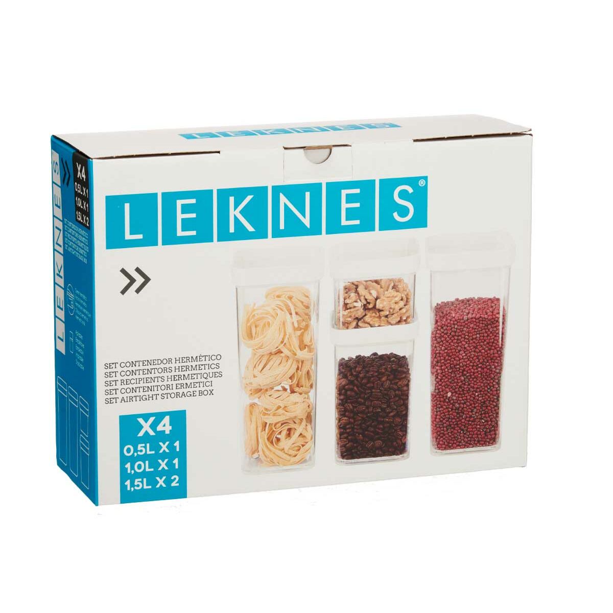 Set med stapelbara, hermetiskt förslutna, matlådor Transparent ABS (12 antal) - 2