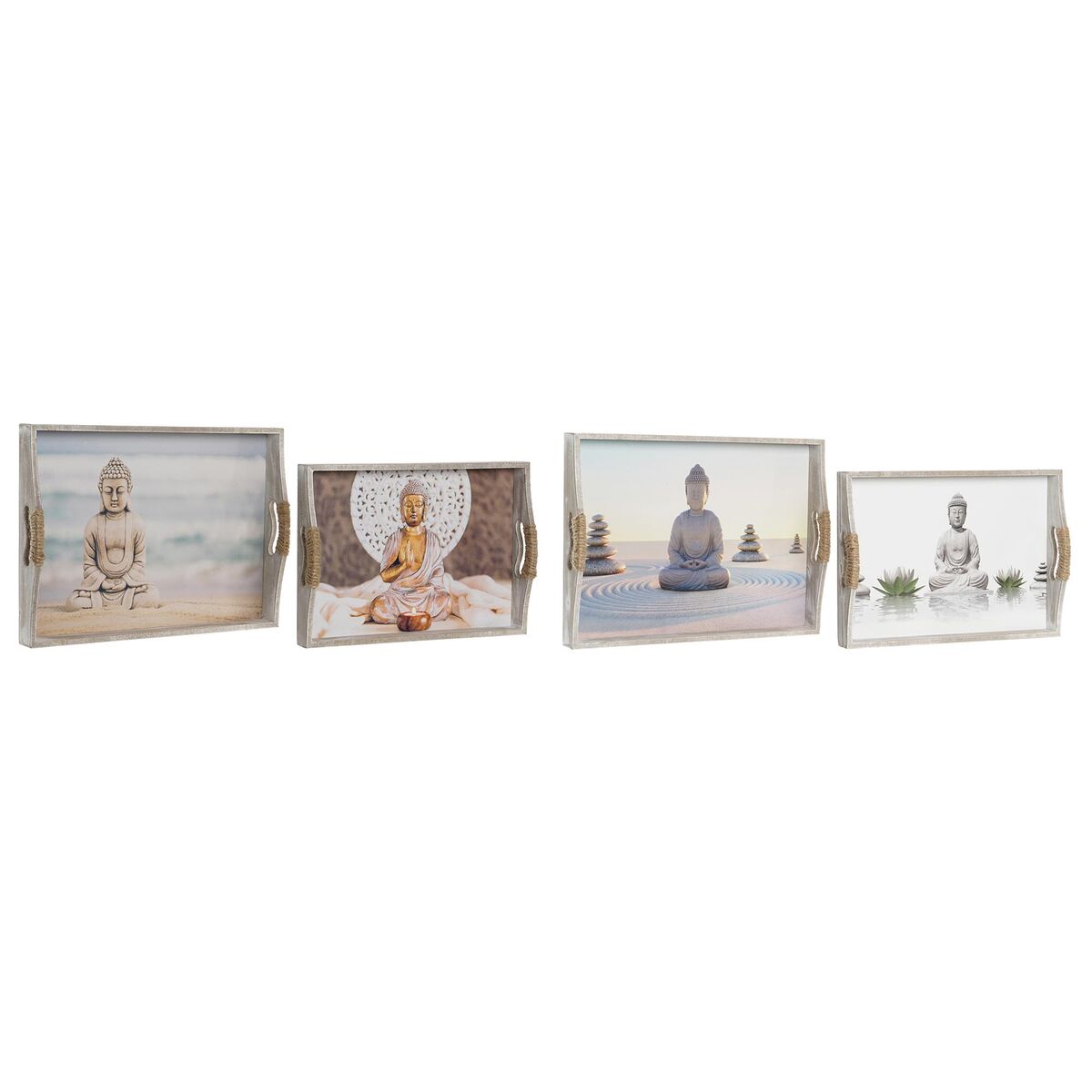 Uppsättning med Brickor DKD Home Decor 40 x 30 x 6 cm Trä MDF (2 antal) - 2