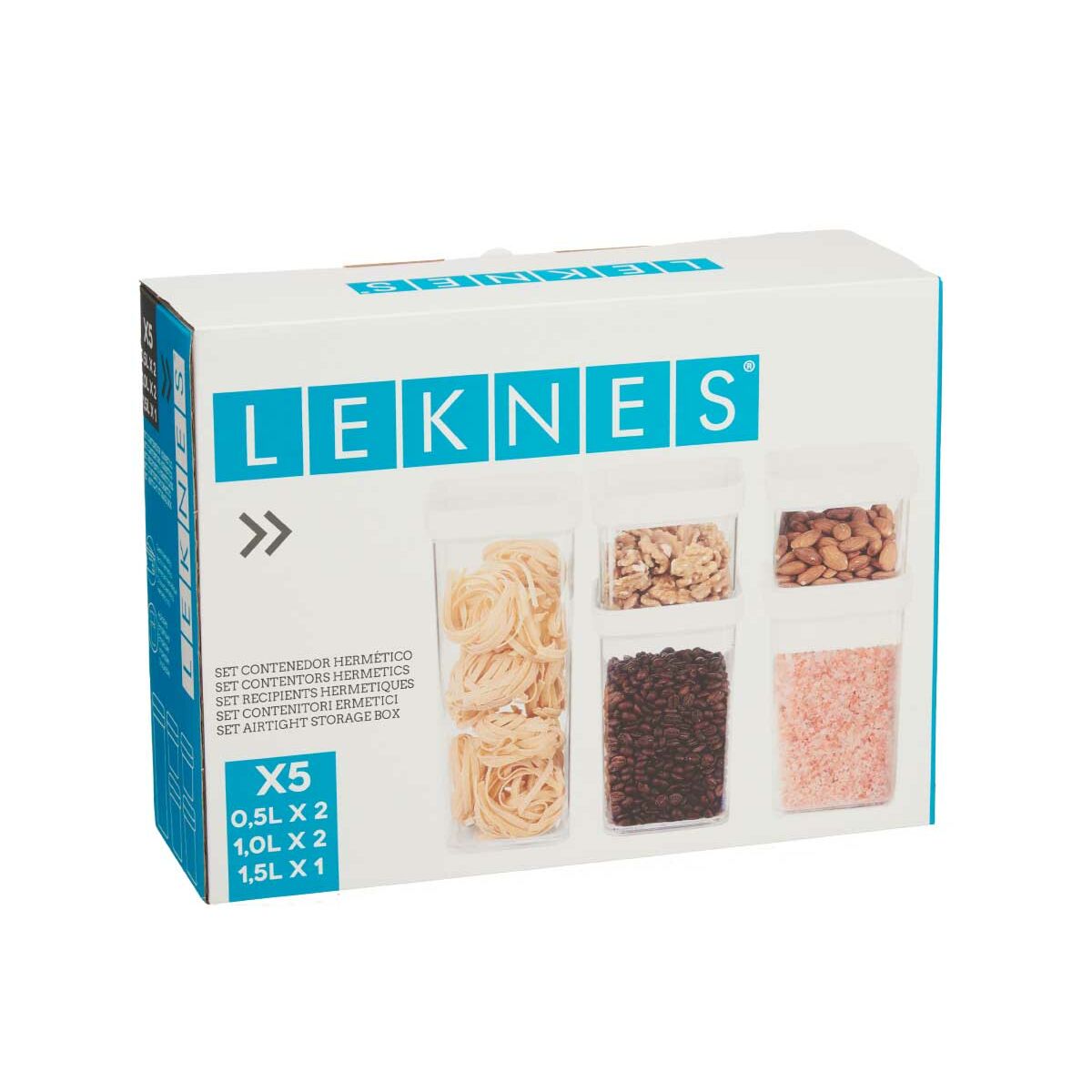 Set med stapelbara, hermetiskt förslutna, matlådor Transparent ABS (12 antal) - 2