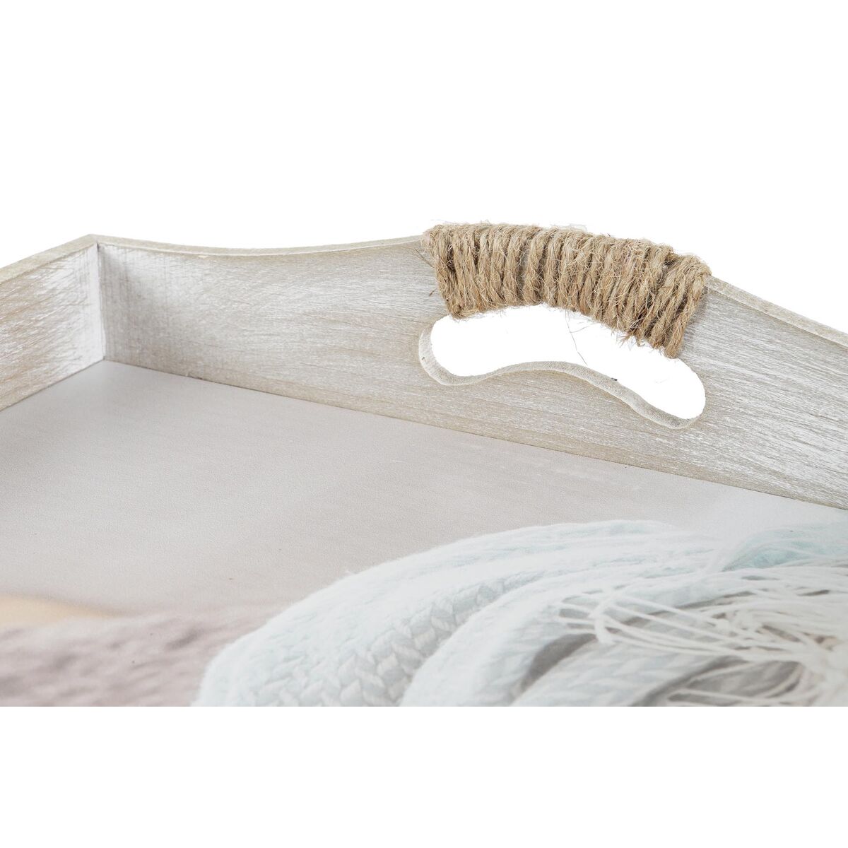 Uppsättning med Brickor DKD Home Decor Beige 40 x 30 x 6 cm Trä MDF (2 antal) - 7