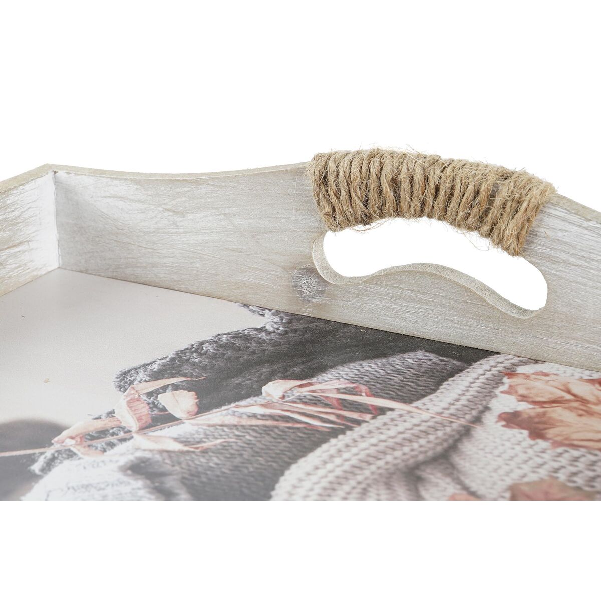 Uppsättning med Brickor DKD Home Decor Multicolour 40 x 30 x 6 cm Trä MDF (2 antal) - 7
