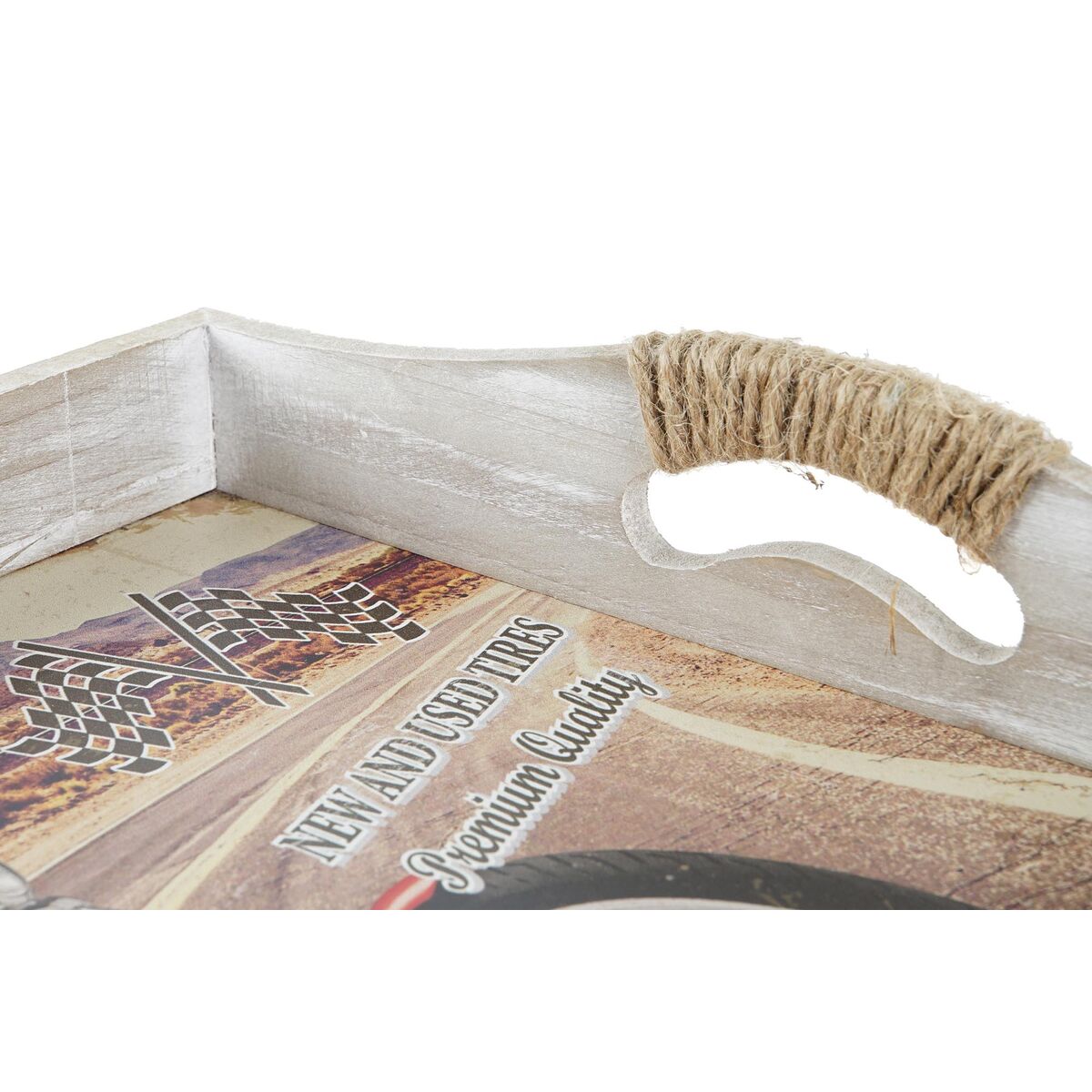 Uppsättning med Brickor DKD Home Decor Multicolour Trä MDF 40 x 30 x 6 cm (2 antal) - 7