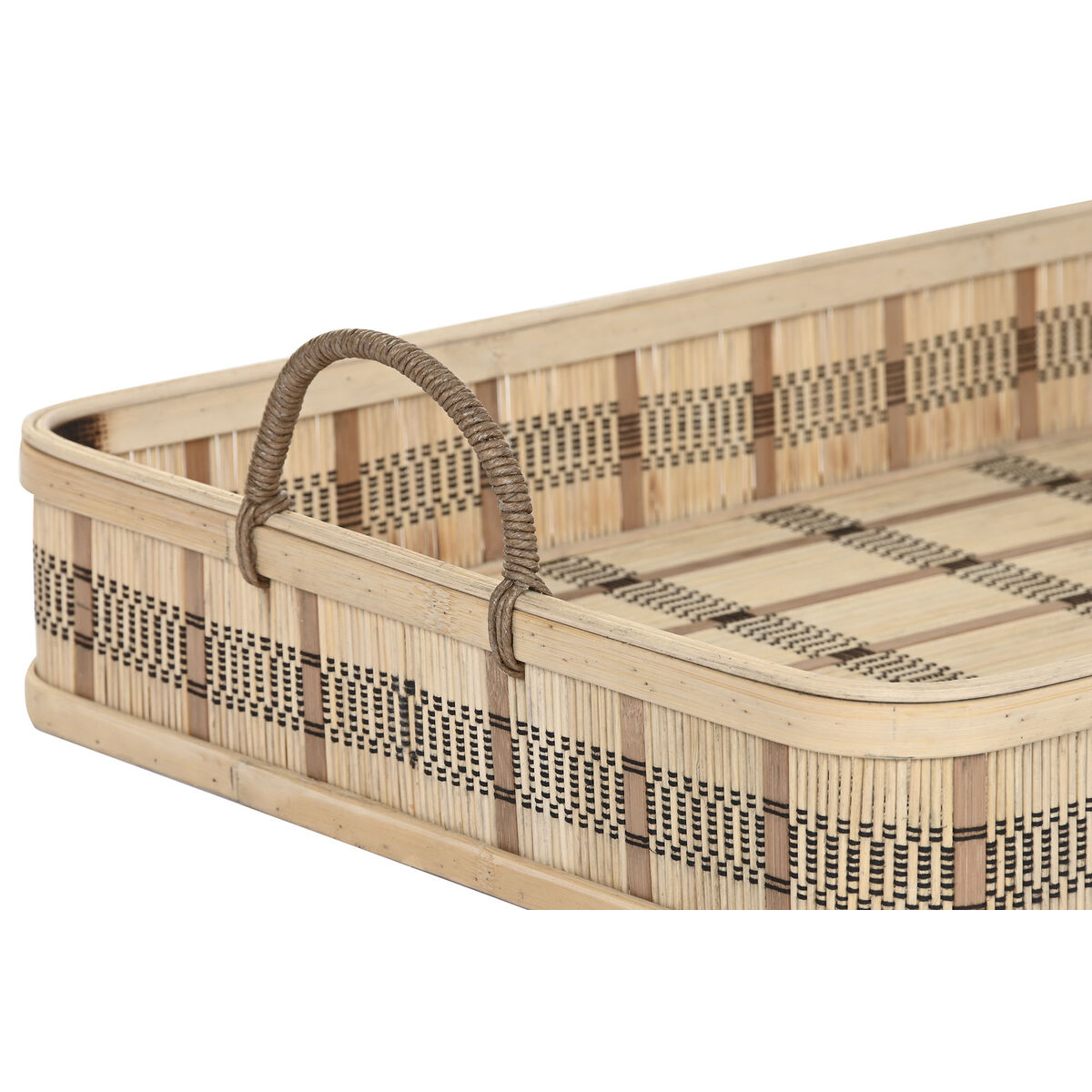 Uppsättning med Brickor DKD Home Decor Naturell Ljusbrun Urban (54 x 43 x 9 cm) (3 antal) - 2