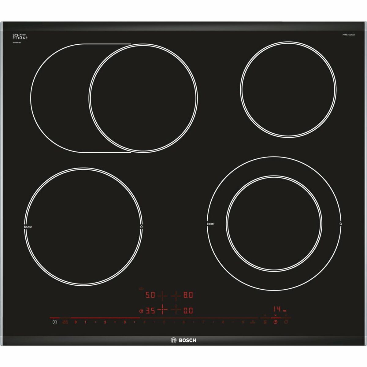 Keramisk platta BOSCH PKN675DP1D 52,7 cm 60,6 cm