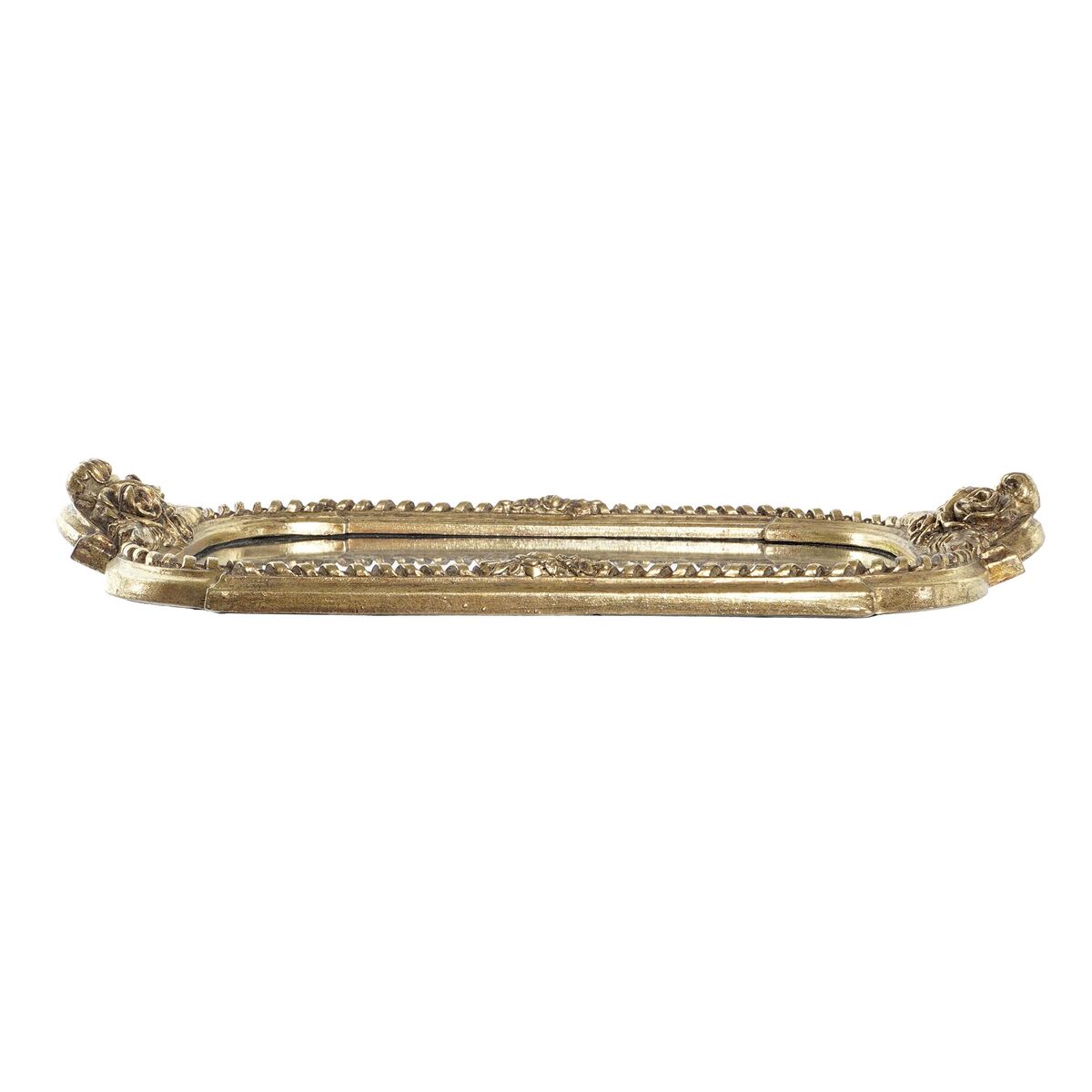 Snacksbricka DKD Home Decor 40,5 x 23,5 x 4,5 cm Speglar Silvrig Gyllene Harts (2 antal) - 2