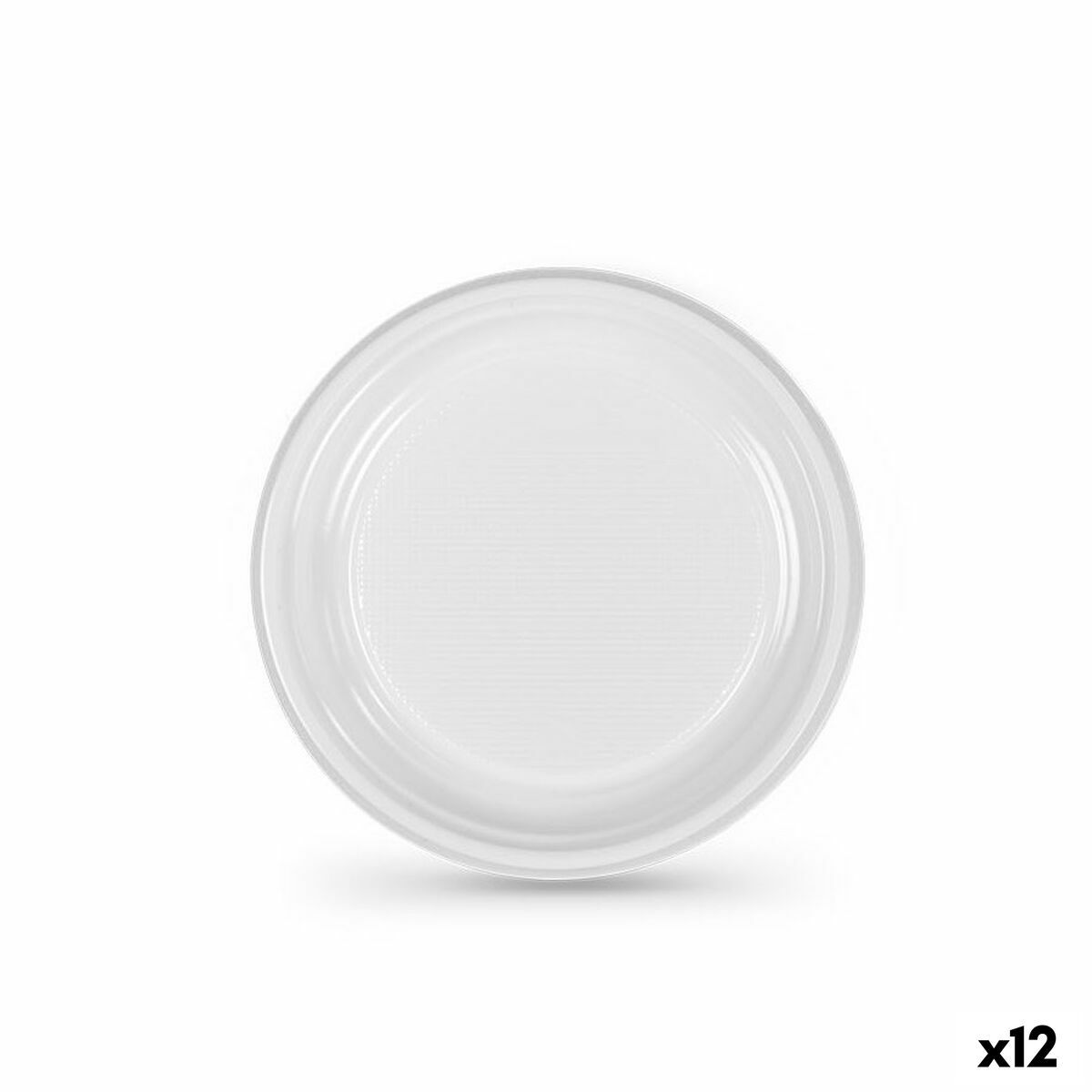 Set med återanvändbara tallrikar Algon Vit Plast 20,5 cm (12 antal)