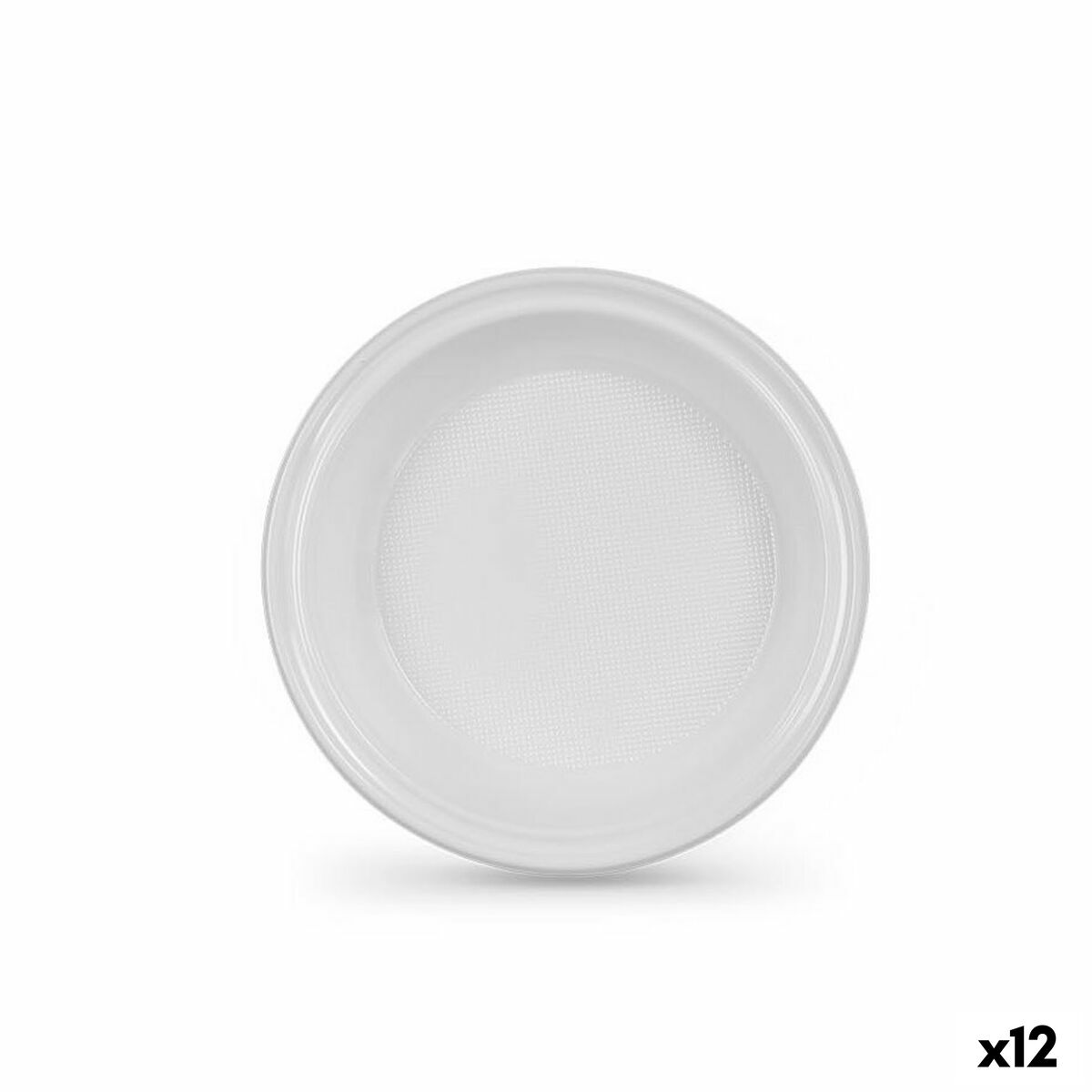 Set med återanvändbara tallrikar Algon Vit Plast 20,5 cm (12 antal)