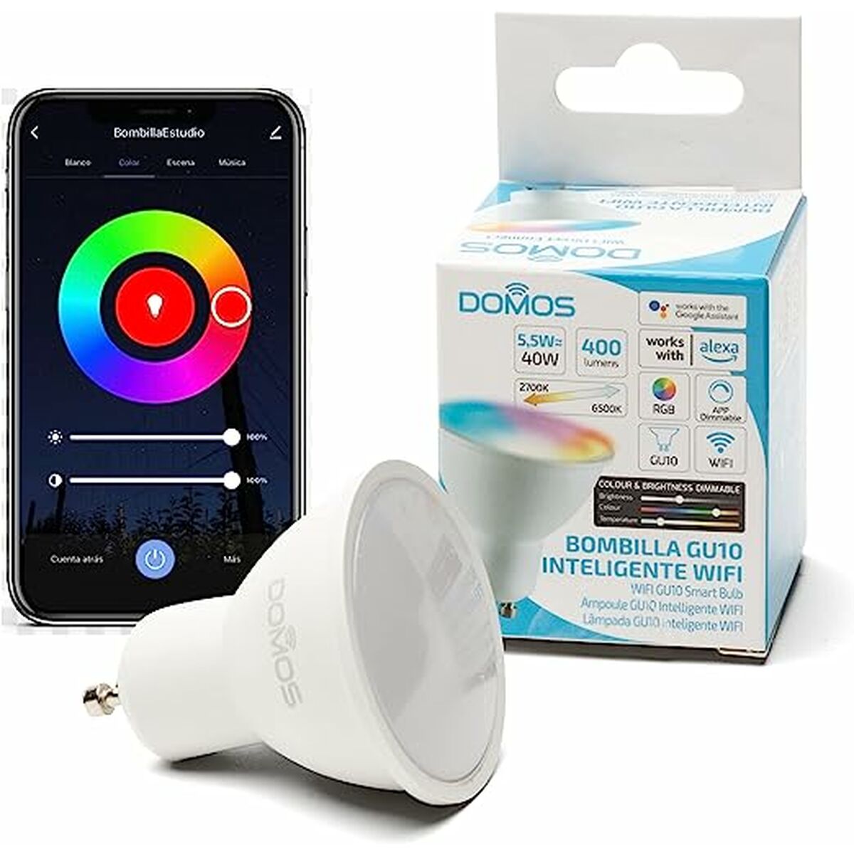 Smart-Lampa Domos DOML-GU10-55R 5,5W E27