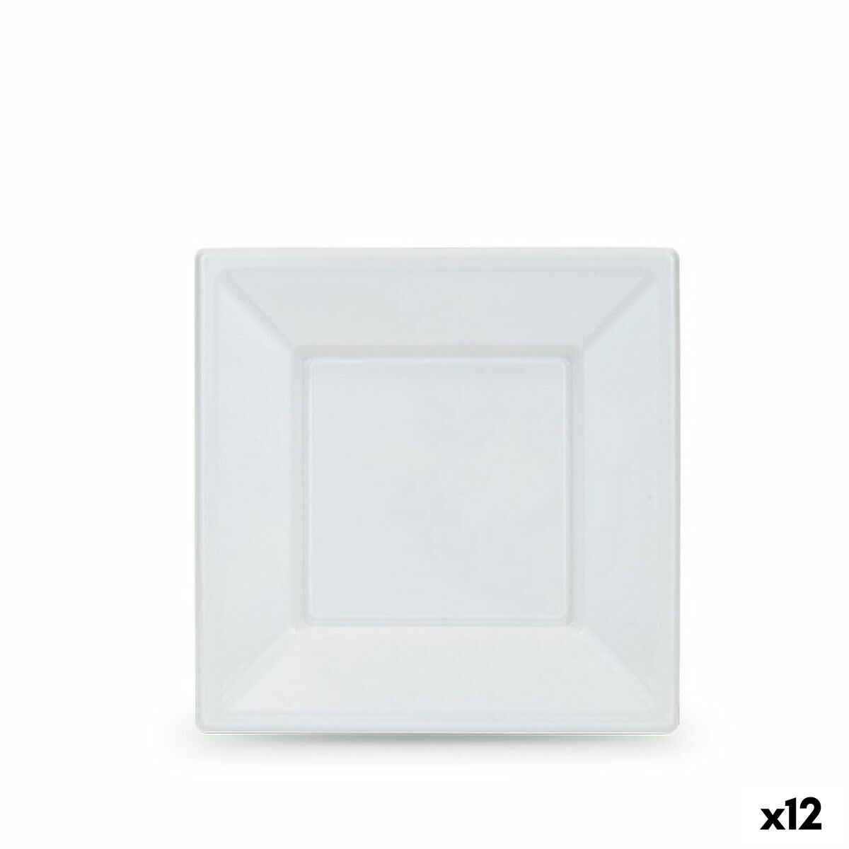 Set med återanvändbara tallrikar Algon Vit Plast 18 cm (12 antal)