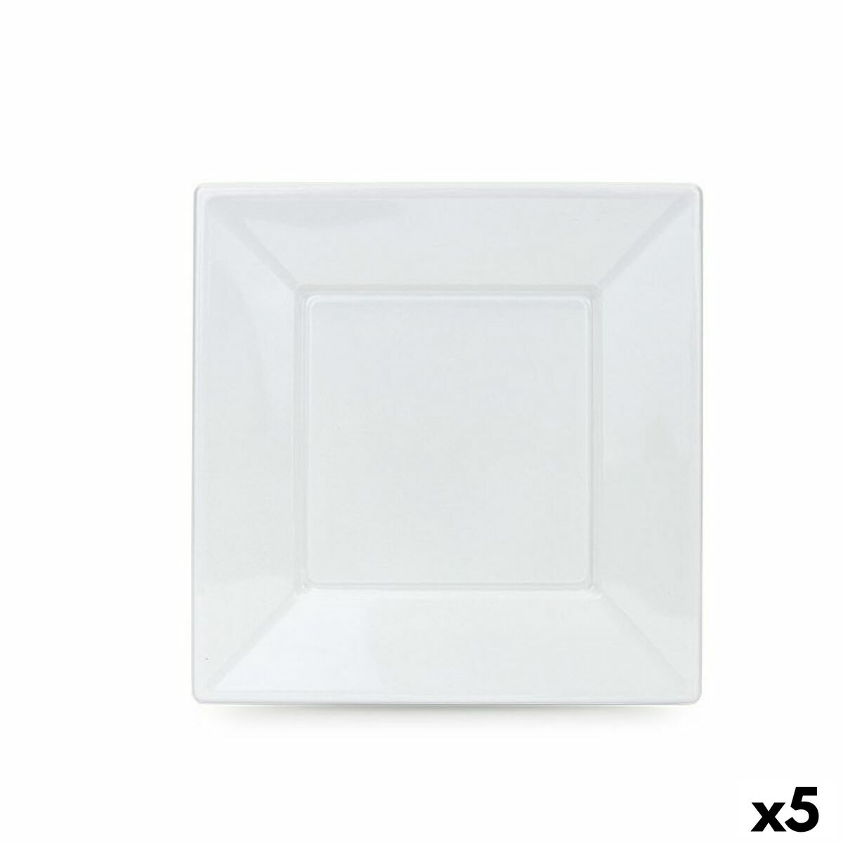 Set med återanvändbara tallrikar Algon Vit Plast 23 cm (5 antal)