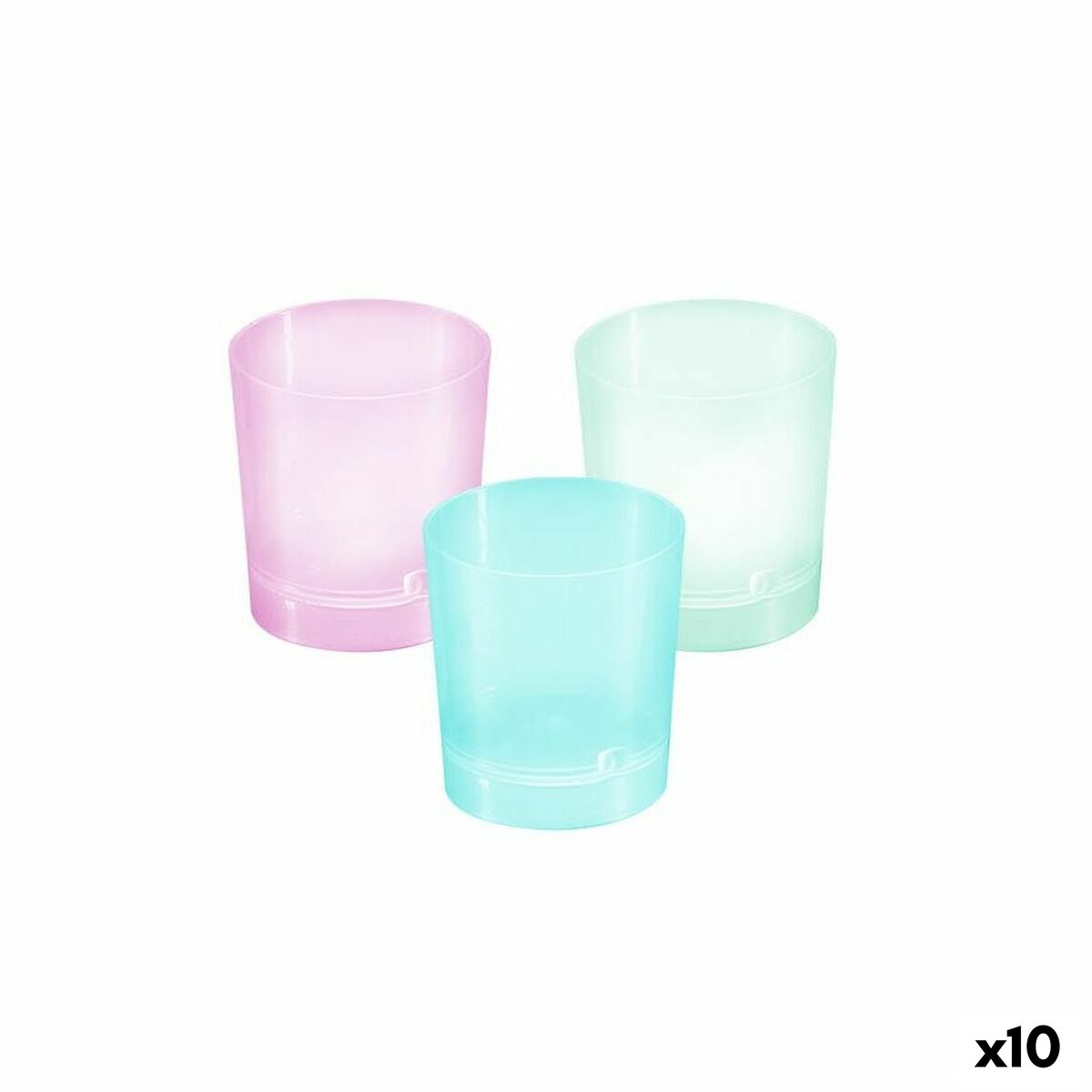 Set med snapsglas Algon Plast Multicolour 30 ml (10 antal)