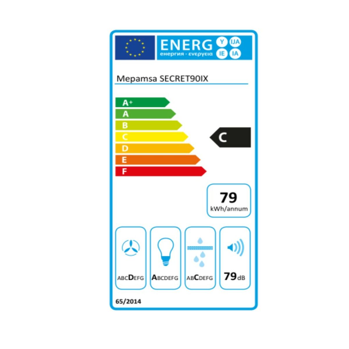 Konventionell fläkt Mepamsa SECRET 90 INOX 90 cm 69 dB Stål - 4
