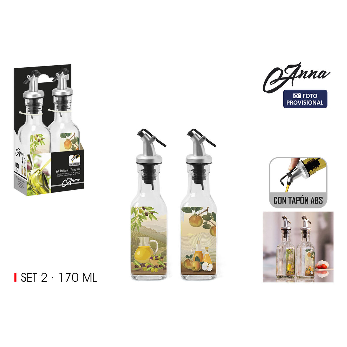 Oljeflaska Anna Glas 170 ml (2 antal)