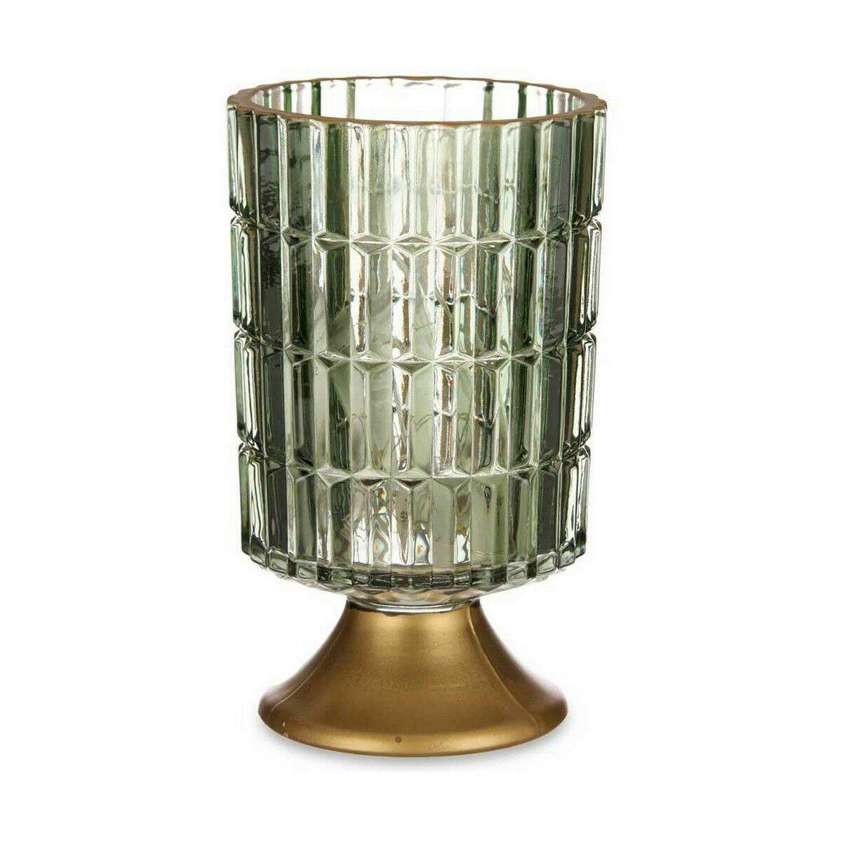 LED-lykta Grön Gyllene Glas 10,7 x 18 x 10,7 cm (6 antal) - 2