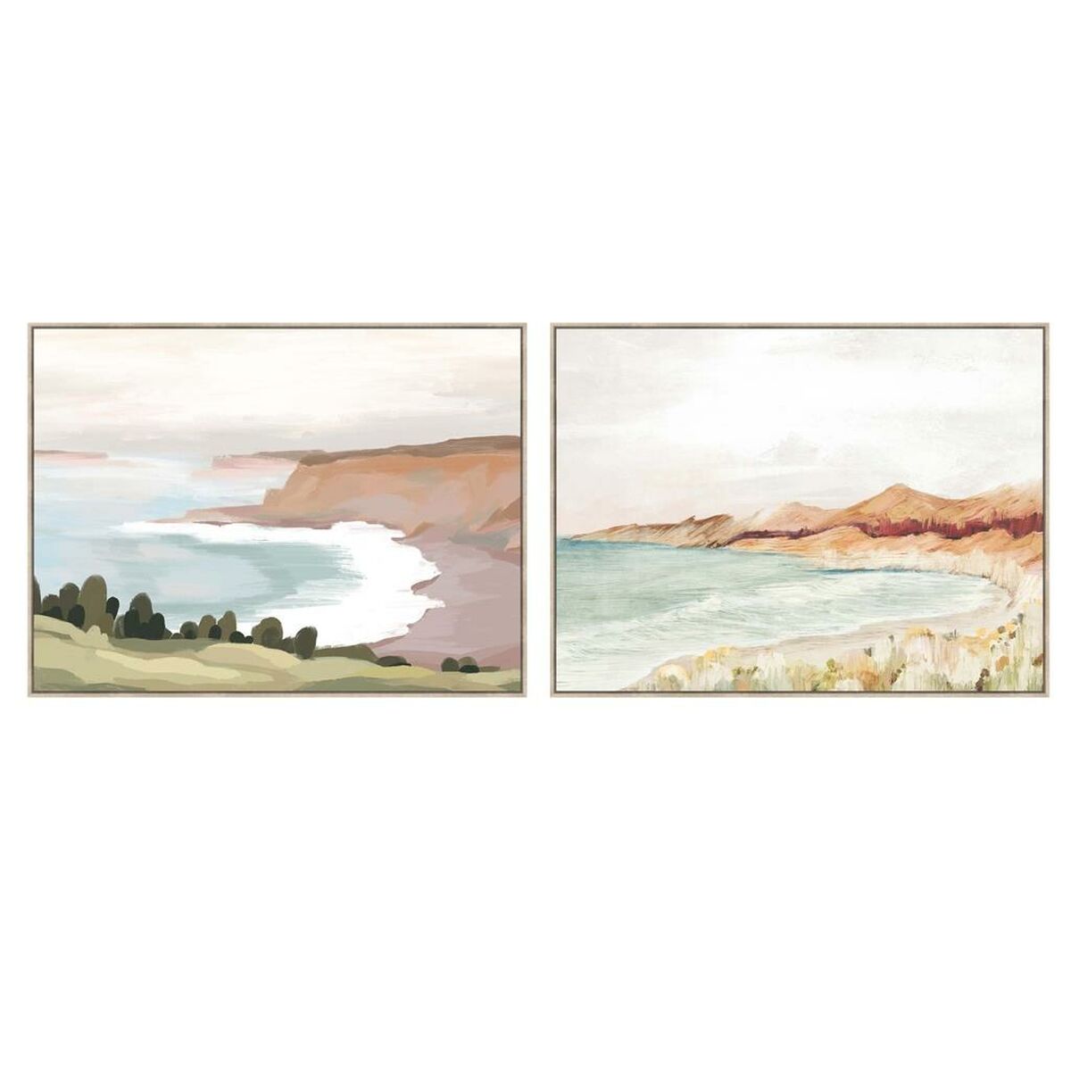 Tavla DKD Home Decor Strand 120 x 4 x 90 cm Cottage (2 antal)