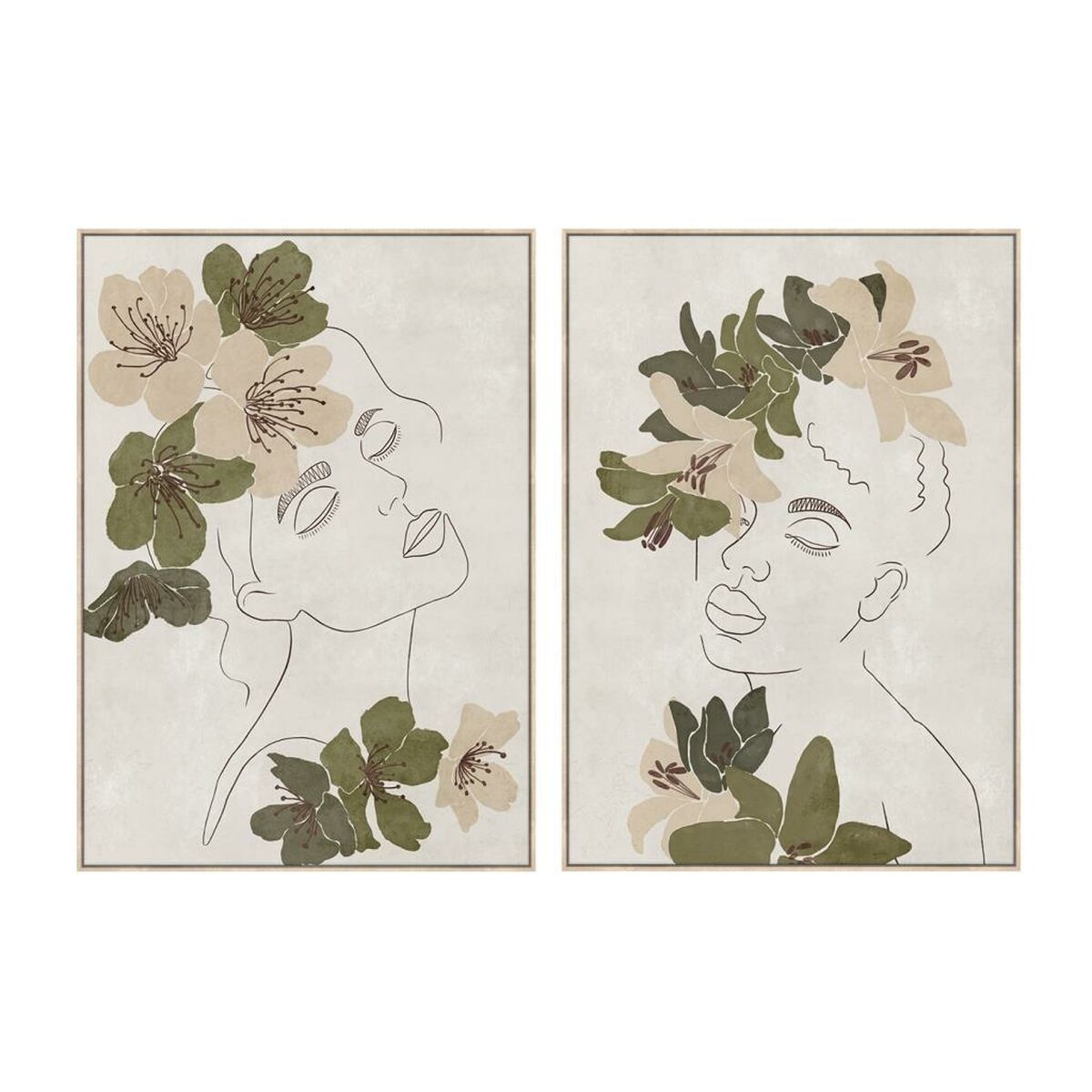 Tavla DKD Home Decor Kvinna 100 x 4 x 140 cm Urban (2 antal)