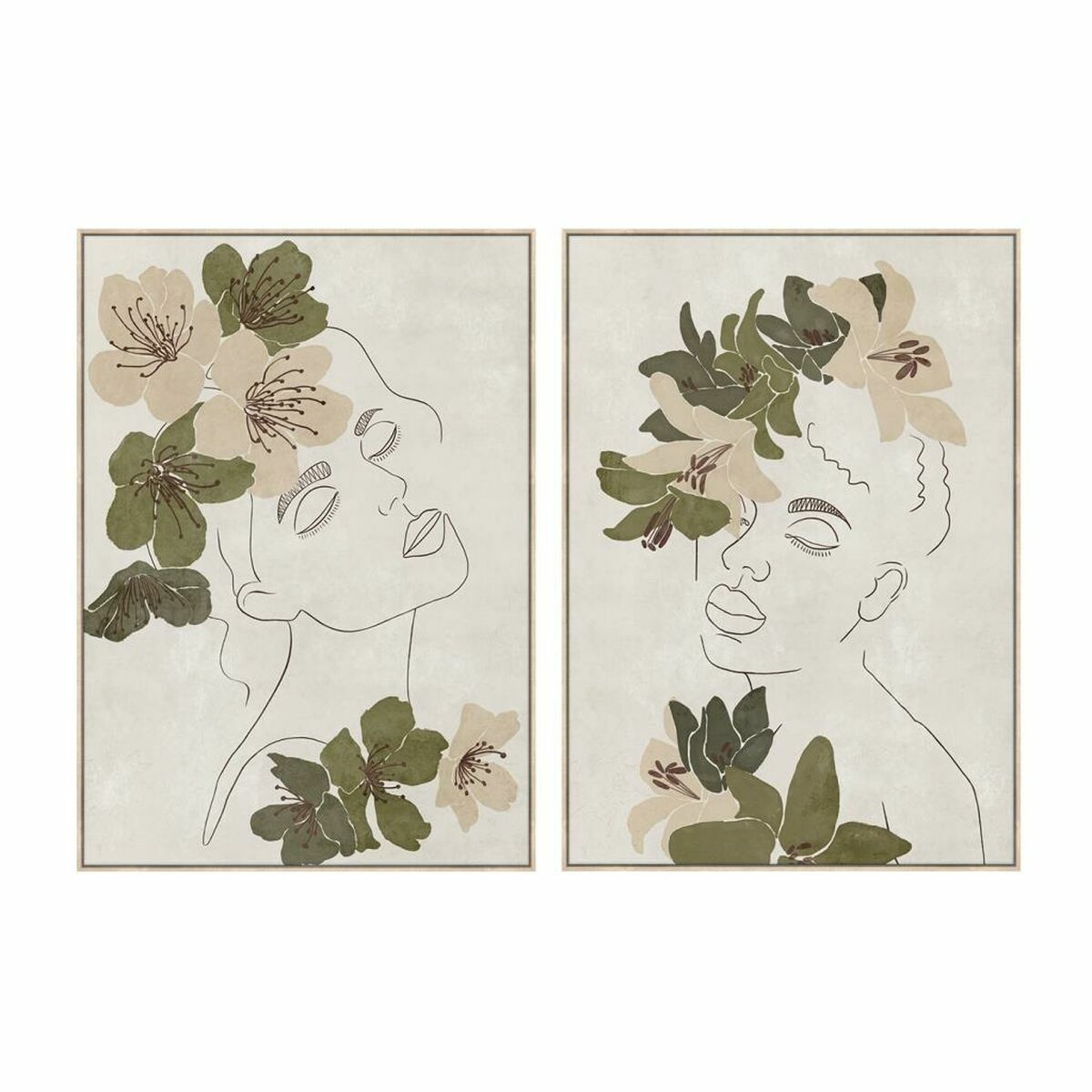 Tavla DKD Home Decor Kvinna 100 x 4 x 140 cm Urban (2 antal) - 2