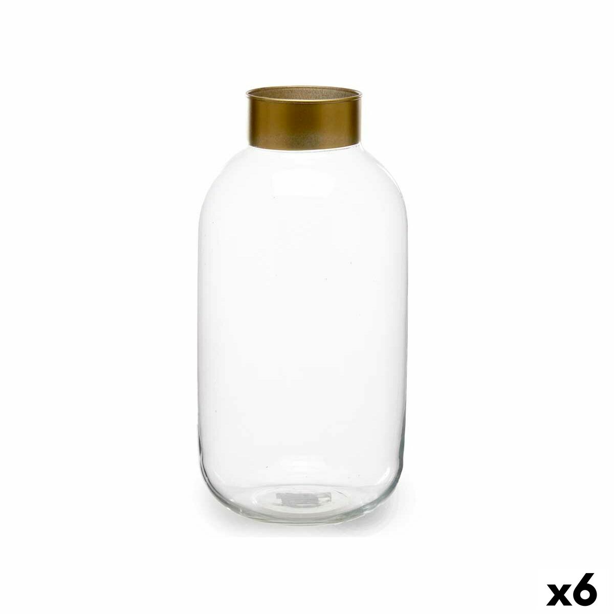 Vas Transparent Gyllene Glas 14,5 x 29,5 x 14,5 cm (6 antal)