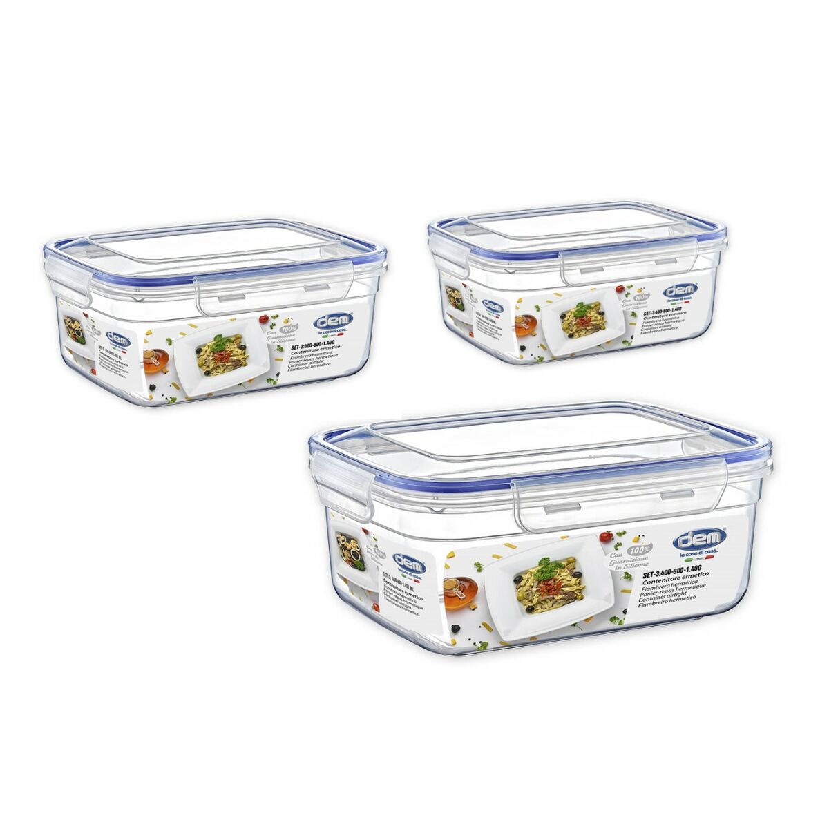 Lunchlådor, set Dem Hermetisk 3 Delar