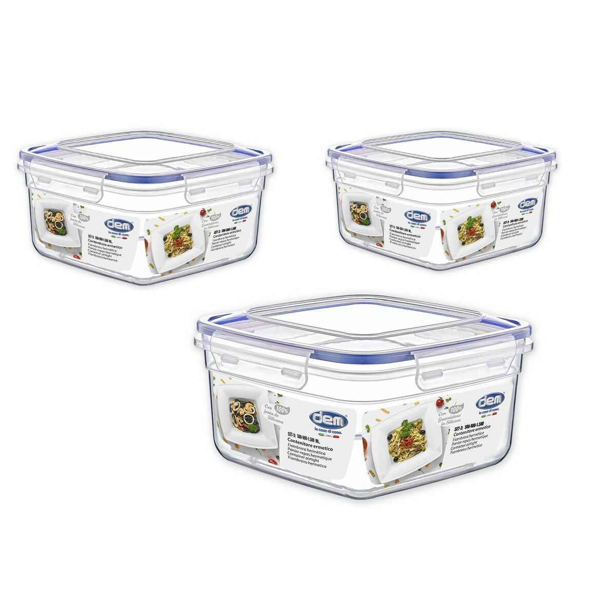 Lunchlådor, set Dem Hermetisk 3 Delar