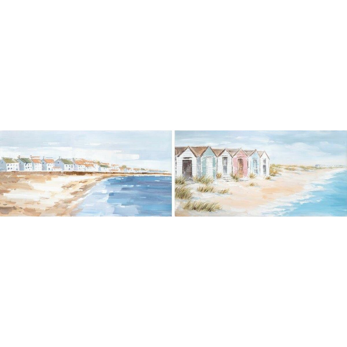 Kanvas DKD Home Decor 120 x 3,5 x 60 cm 120 x 3,7 x 60 cm Strand Medelhavs (2 antal)