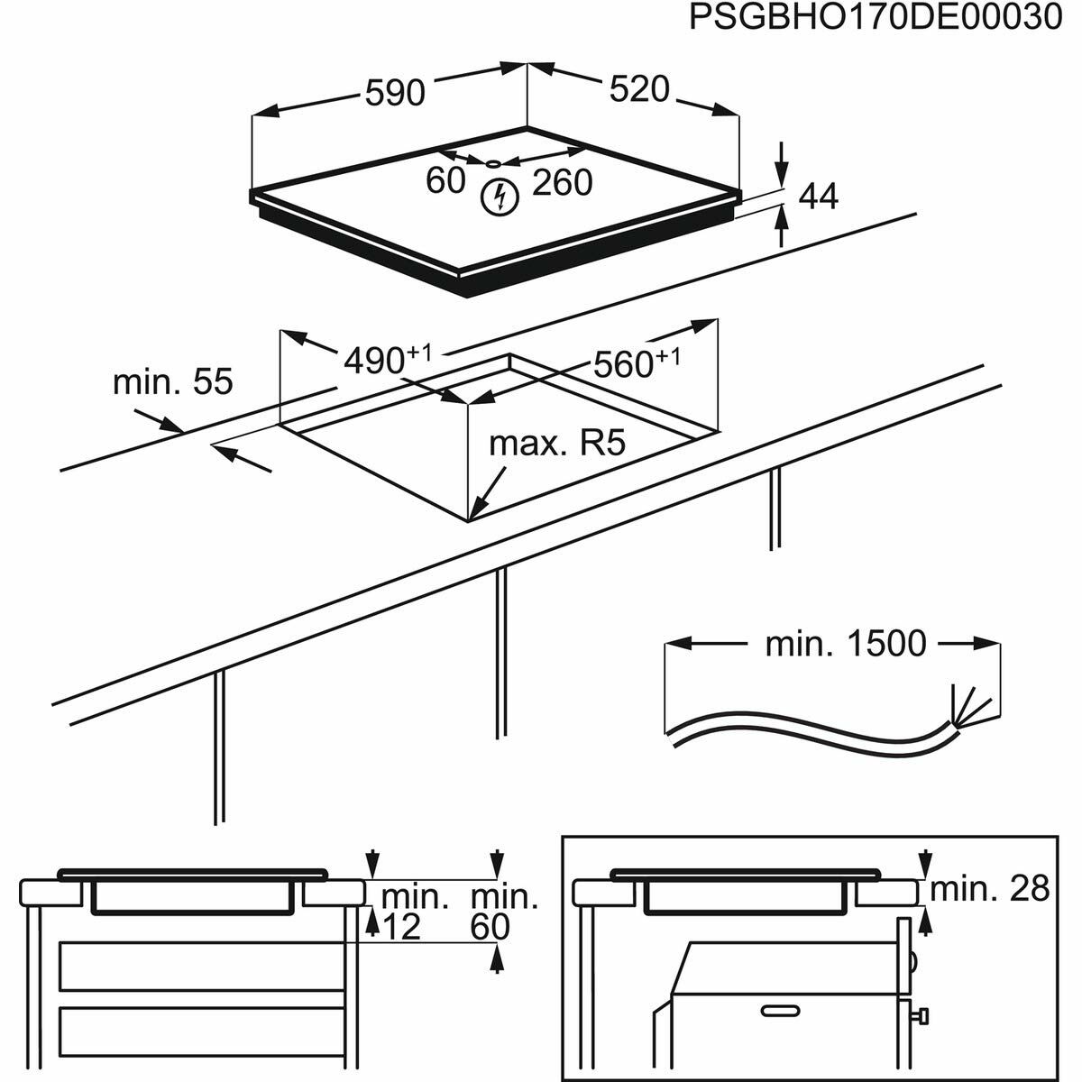 Induktionshäll Zanussi ZITX633K 60 cm 59 cm - 2